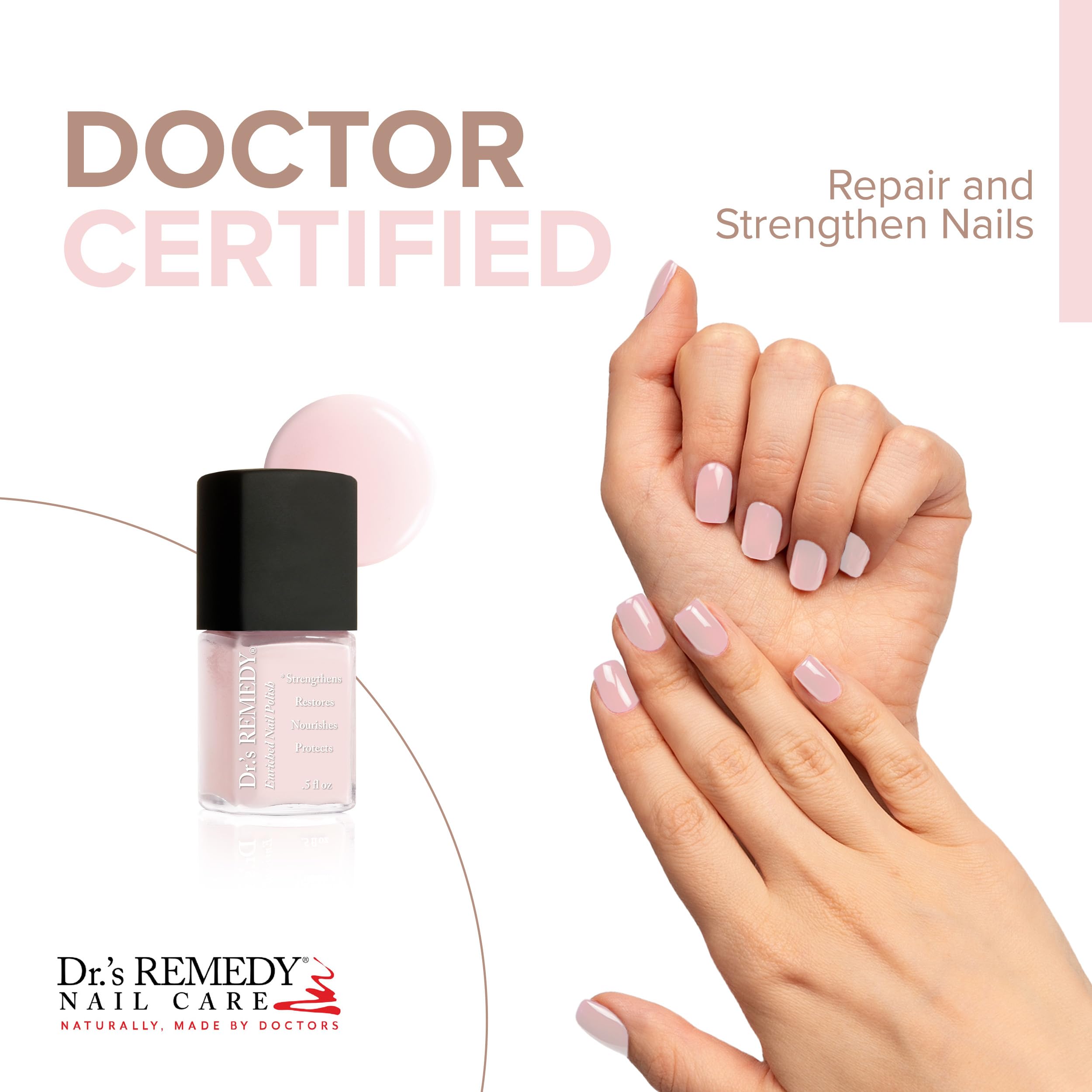 Dr.'s Remedy Enriched Nail Polish - Non-Toxic, All-Natural, Doctor Formulated - Petal Pink