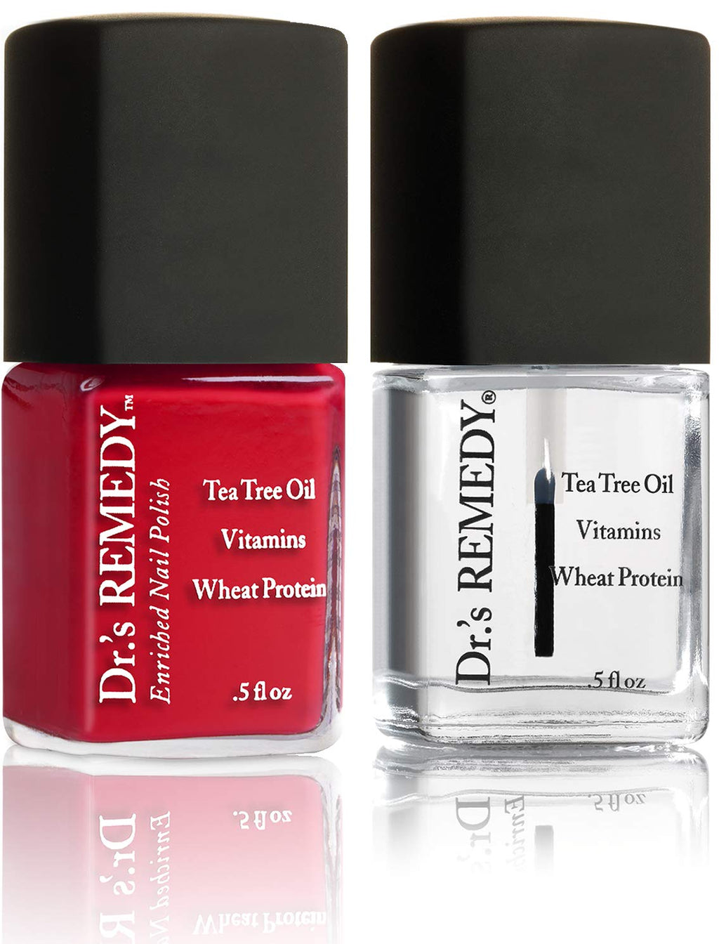 Dr.'s Remedy Enriched Nail Polish Clarity Coral with Base Coat | Quick-Dry, Long-Wear