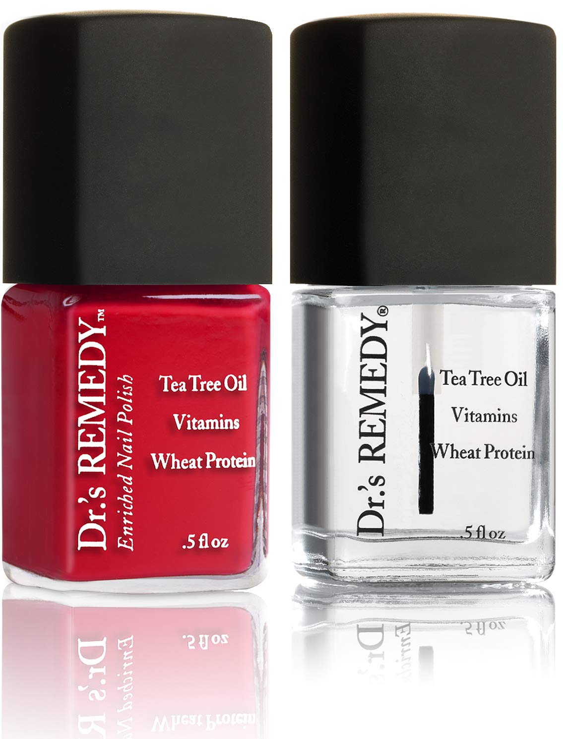 Dr.'s Remedy Enriched Nail Polish Clarity Coral with Base Coat | Quick-Dry, Long-Wear