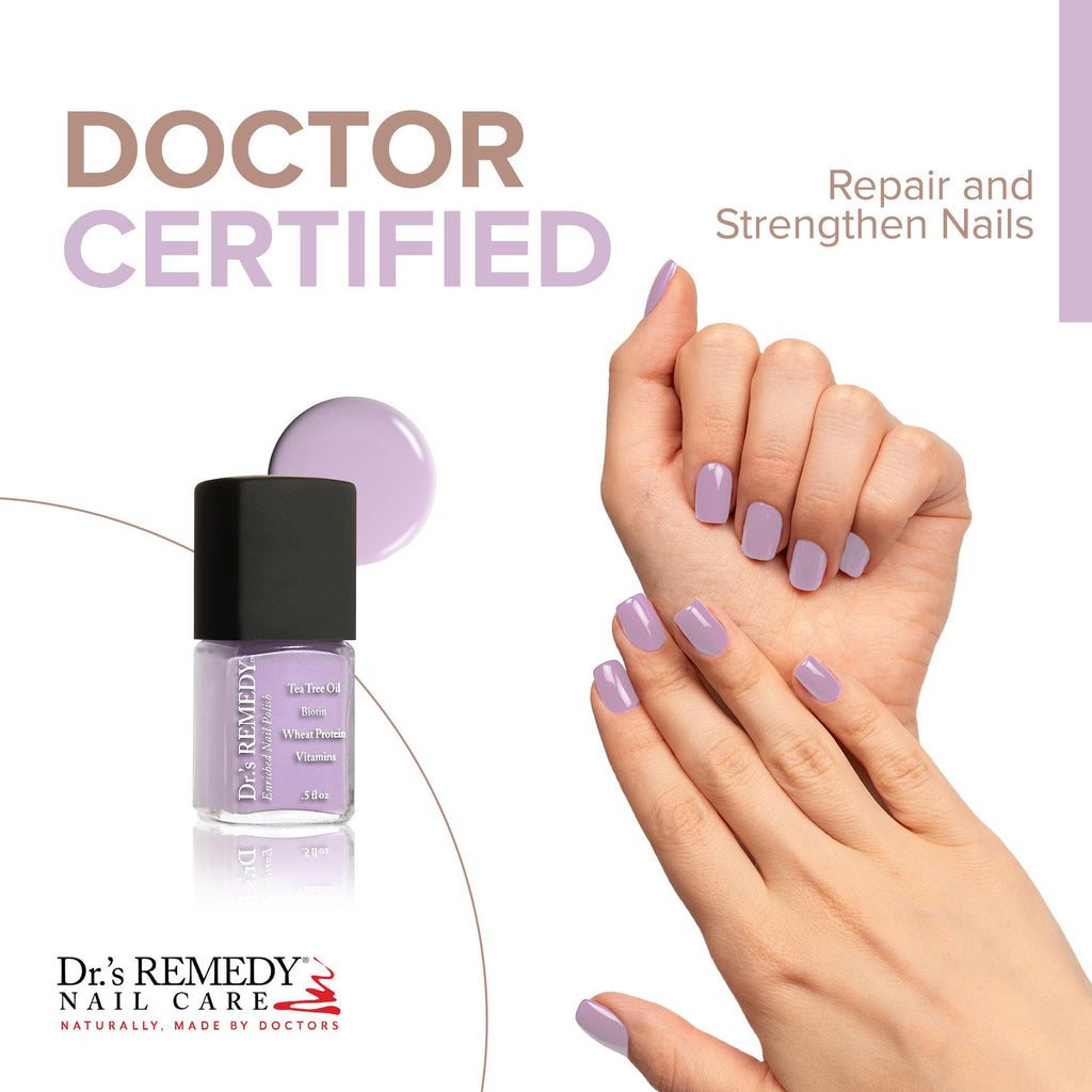 Dr.'s Remedy Enriched Nail Polish Lilac – Doctor-Formulated, 24-Free, Non-Toxic