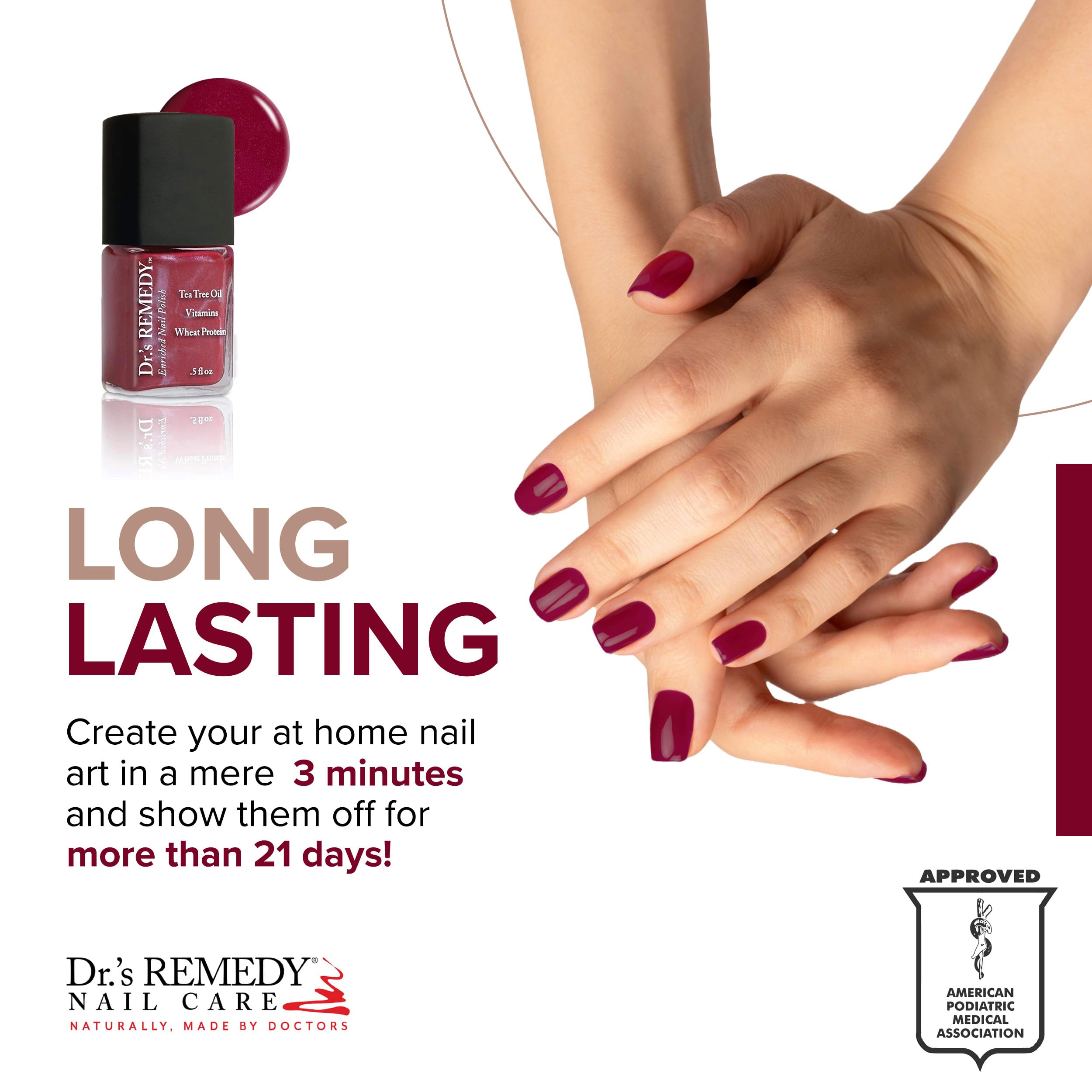 Dr.'s Remedy Enriched Nail Polish - Non-Toxic, All-Natural, 24-Free - Cheerful Cherry