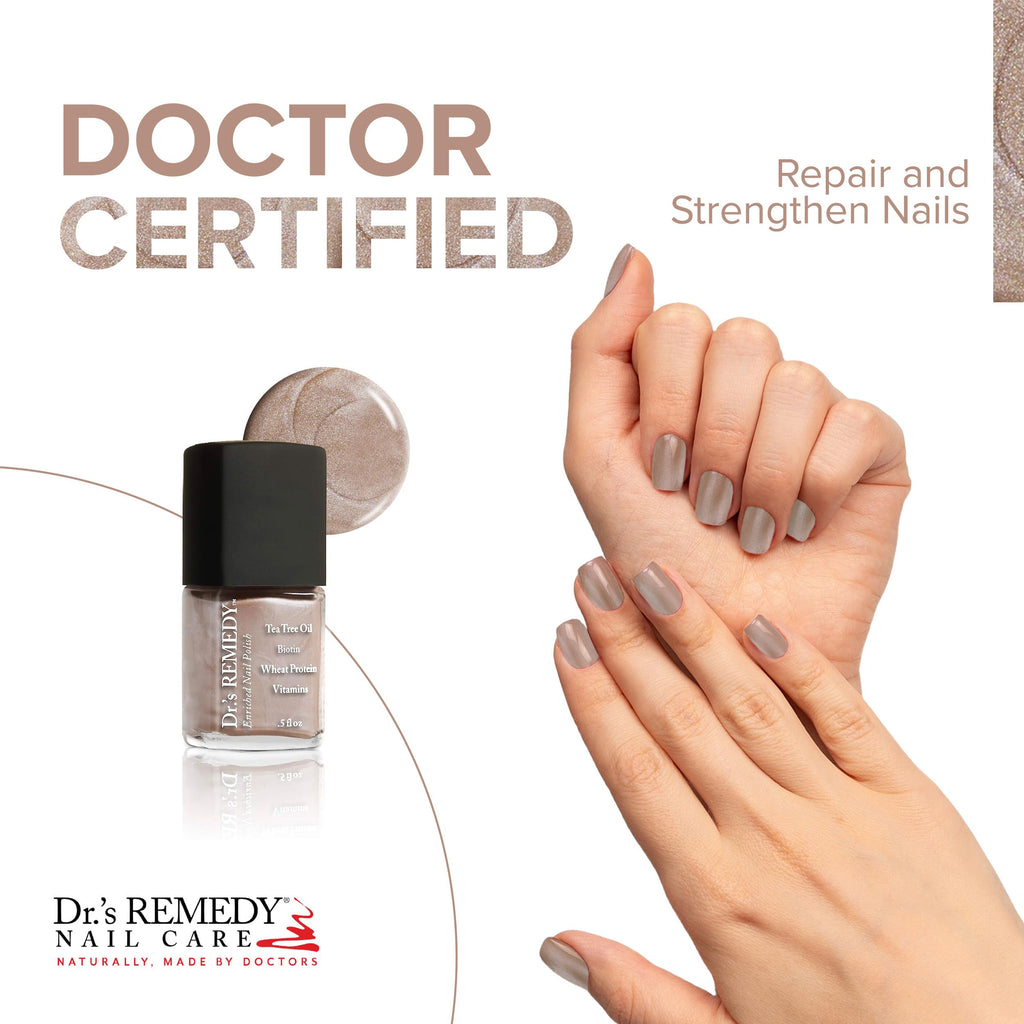 Dr.’s Remedy Enriched Nail Polish – Non-Toxic, 24-Free, Doctor-Formulated, POISED Pink Champagne