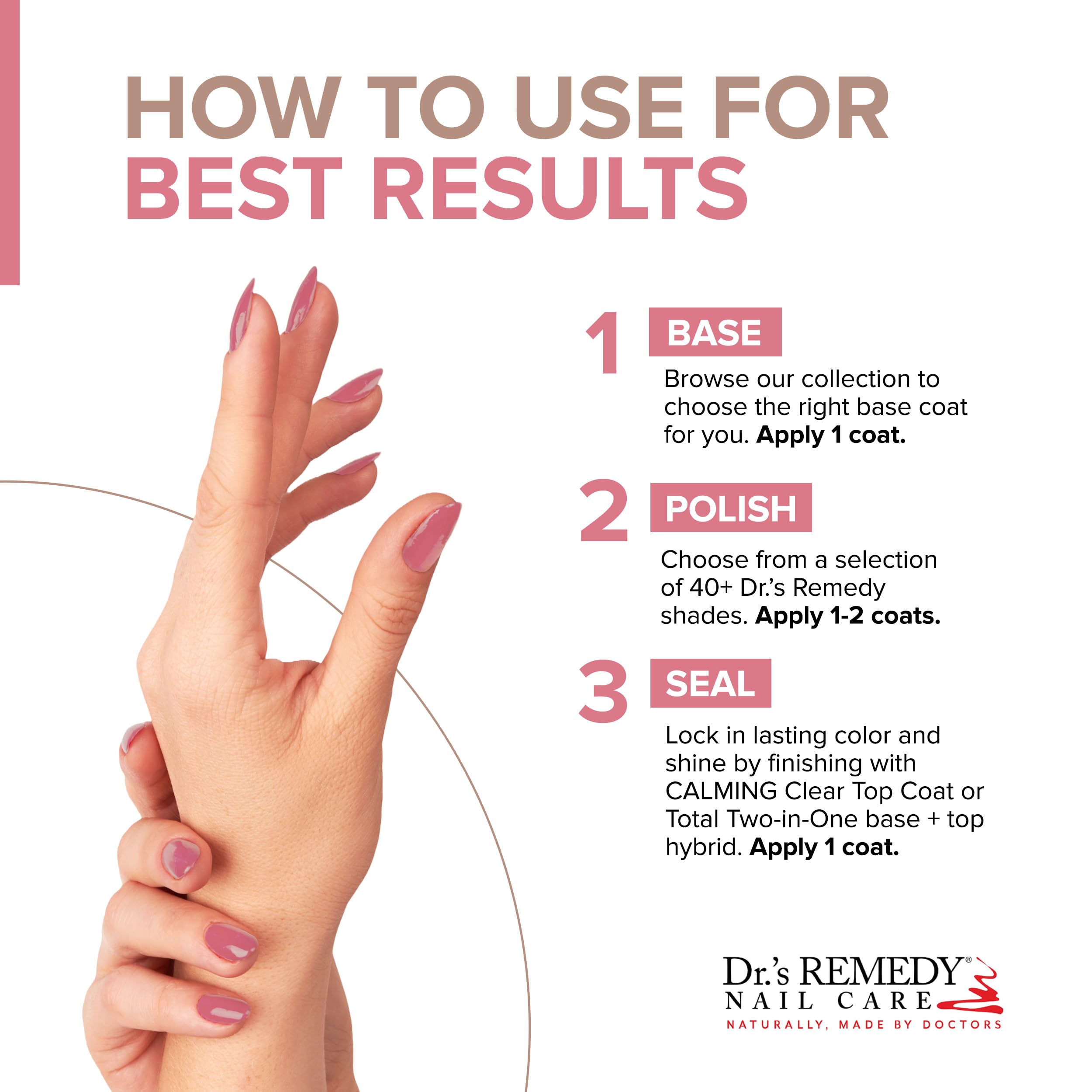 Dr.'s Remedy Enriched Nail Polish Serene Salmon – Non-Toxic, All-Natural, 24-Free