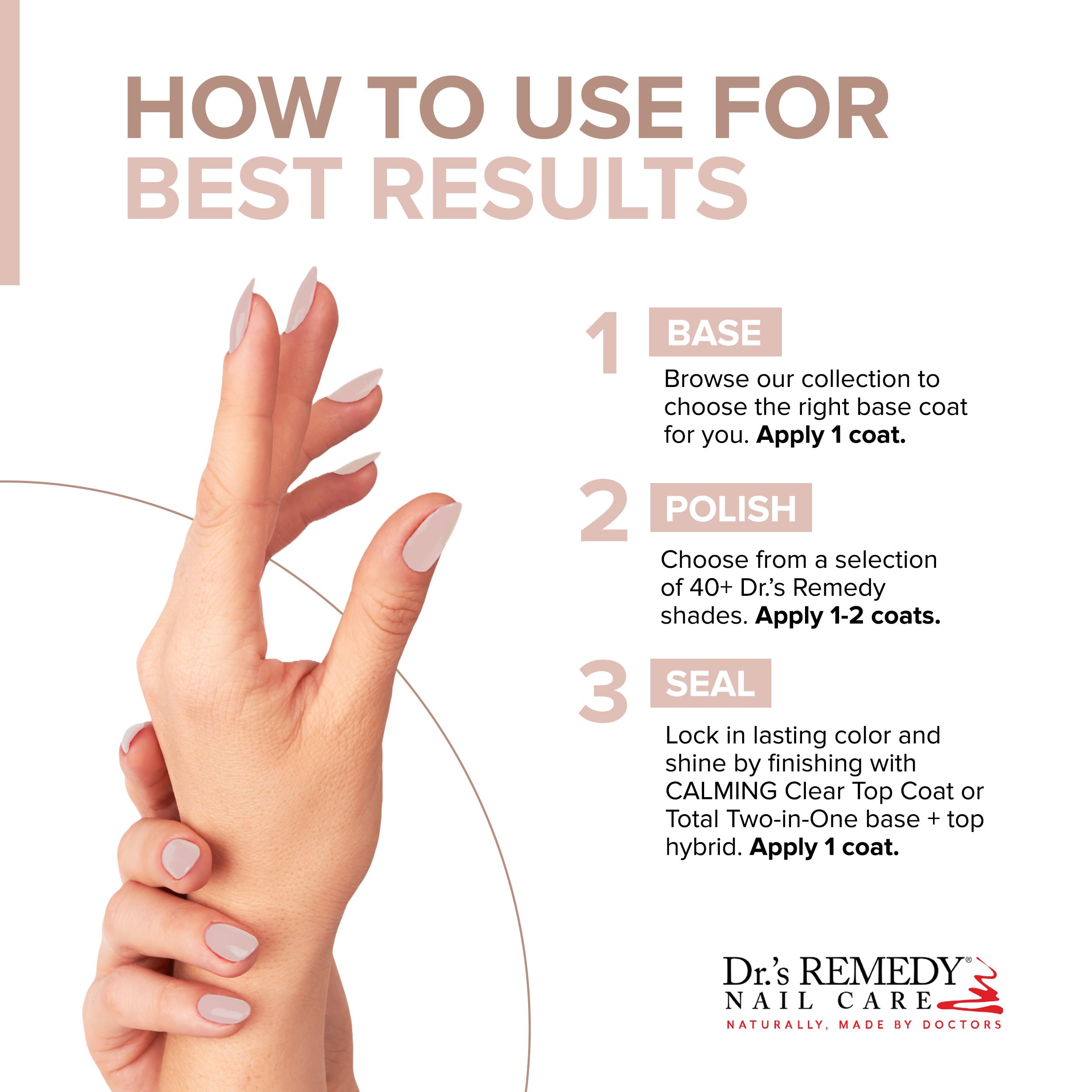 Dr.'s Remedy Enriched Nail Polish Pink – Non-Toxic, 24-Free, Strengthens & Protects