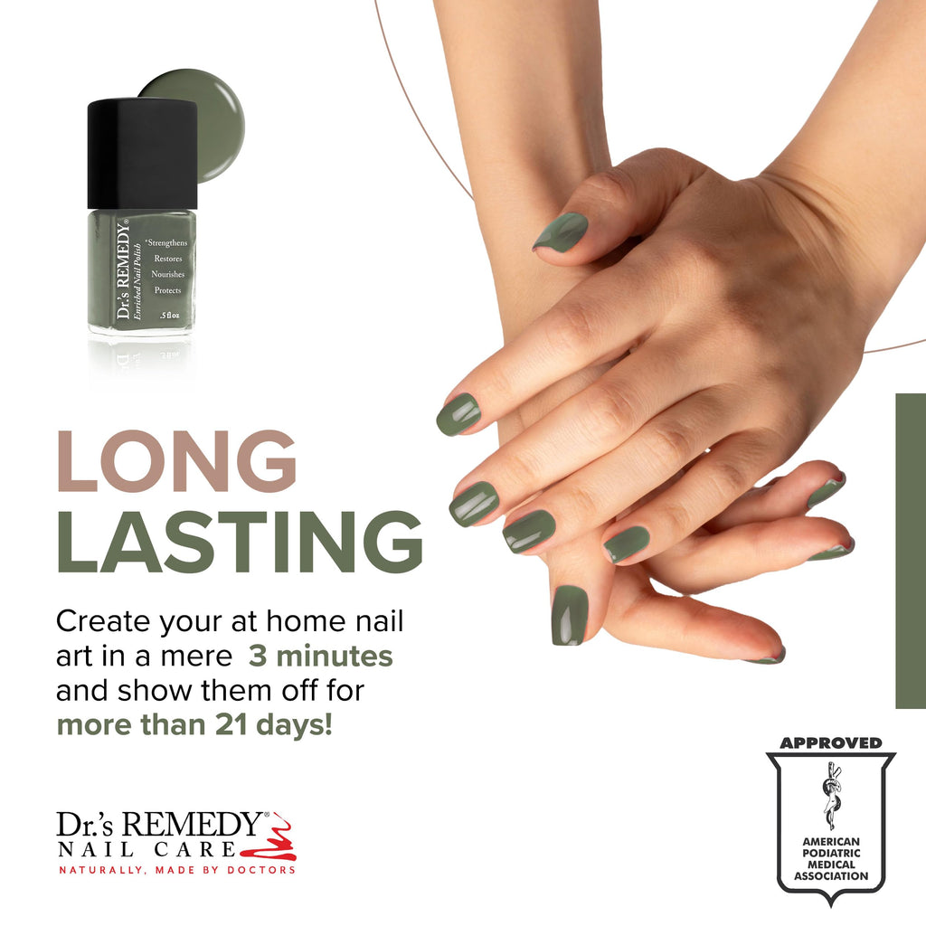 Dr.'s Remedy Enriched Nail Polish – Non-Toxic, 24-Free, Optimistic Olive