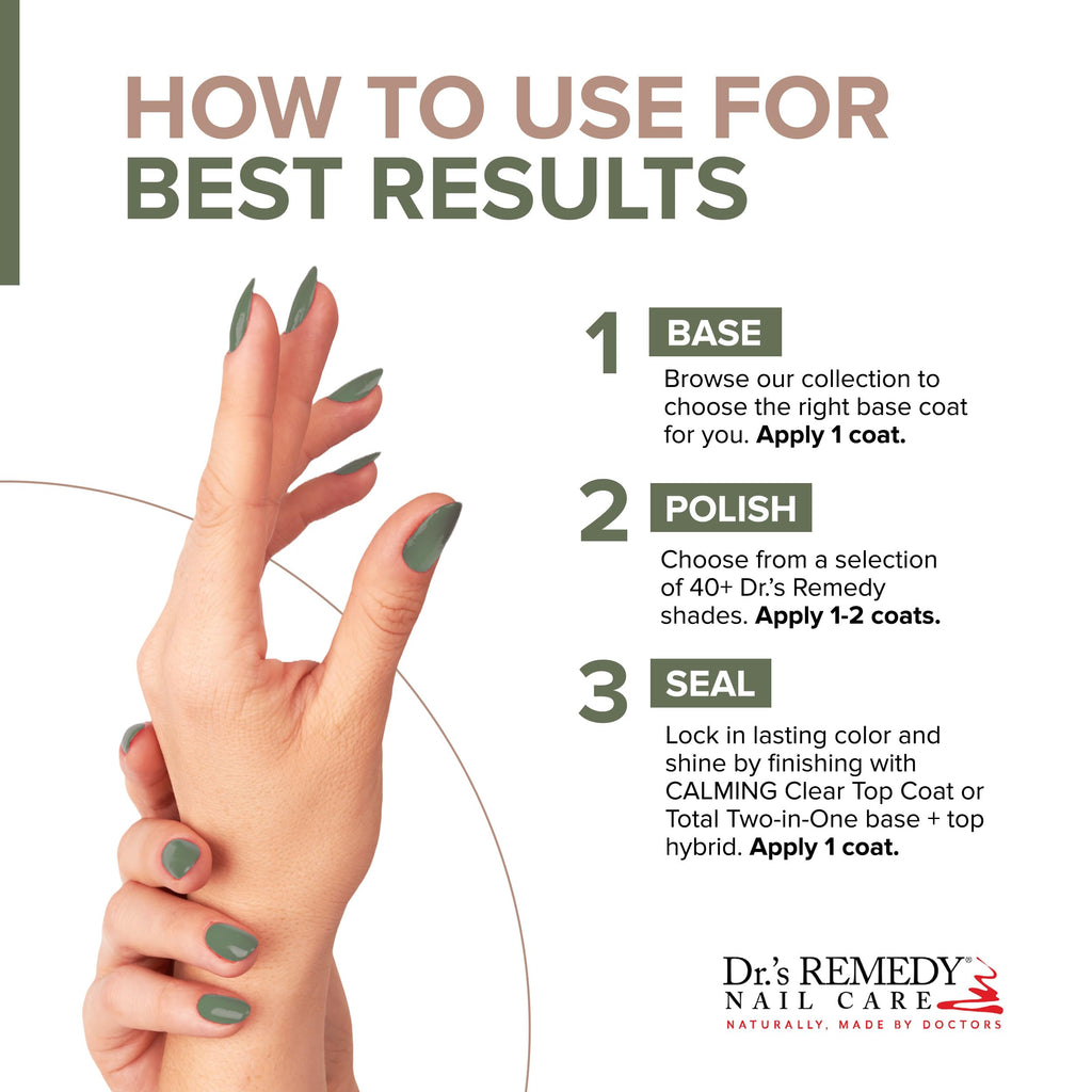Dr.'s Remedy Enriched Nail Polish – Non-Toxic, 24-Free, Optimistic Olive