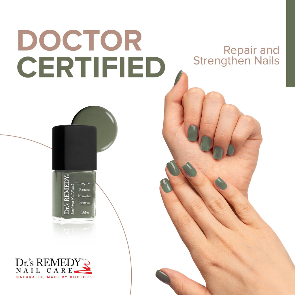 Dr.'s Remedy Enriched Nail Polish – Non-Toxic, 24-Free, Optimistic Olive