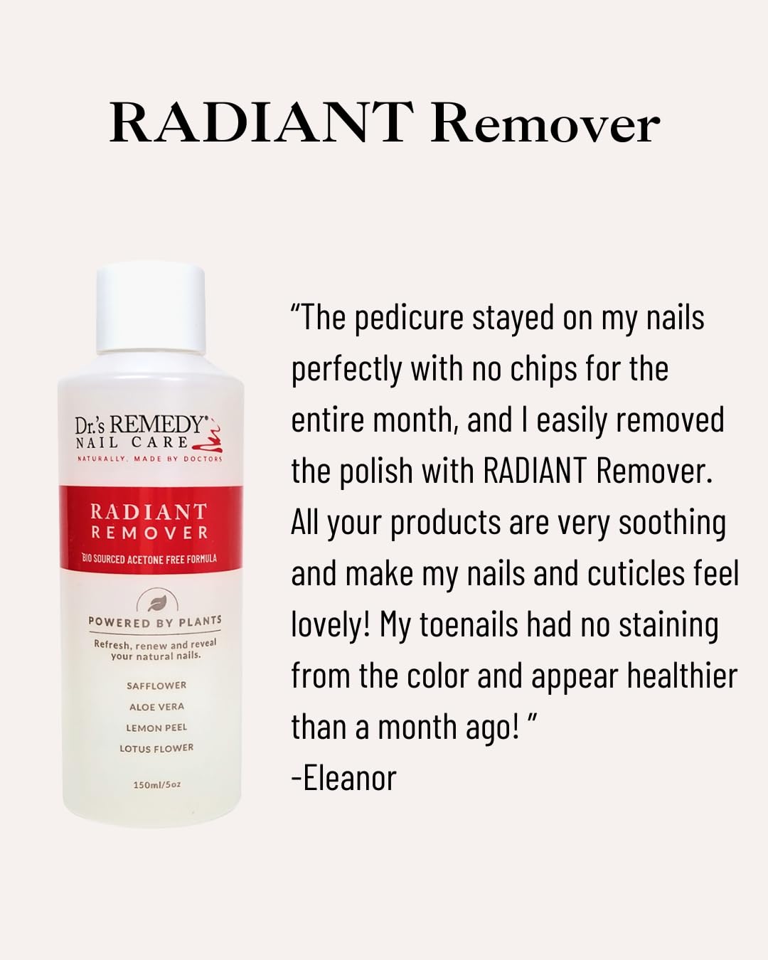 Dr.'s Remedy Organic Nail Polish Remover – Gentle, Plant-Based, Acetone-Free Care