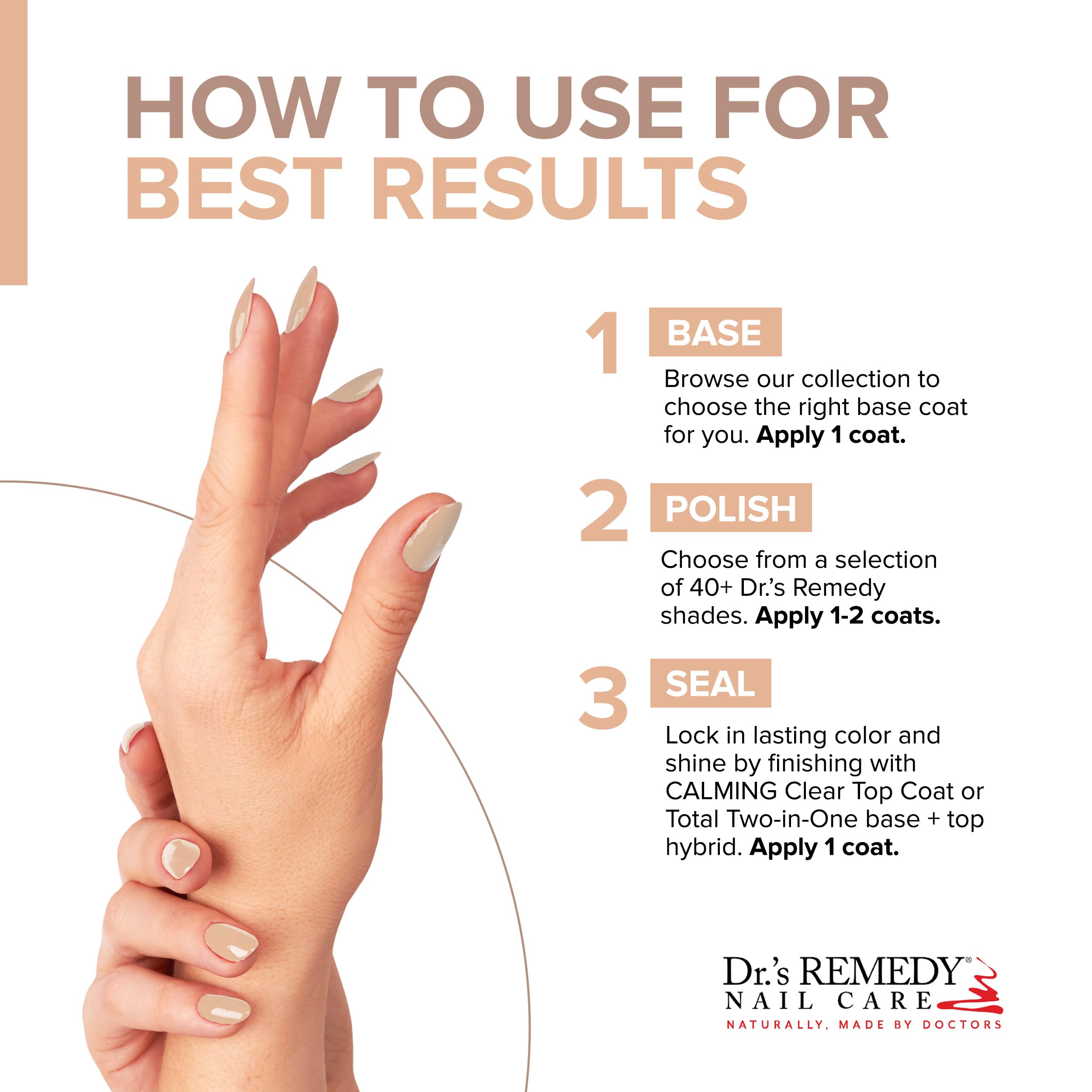 Dr.'s Remedy Enriched Nail Polish PURITY Peach – Non-Toxic, All Natural, Doctor-Formulated