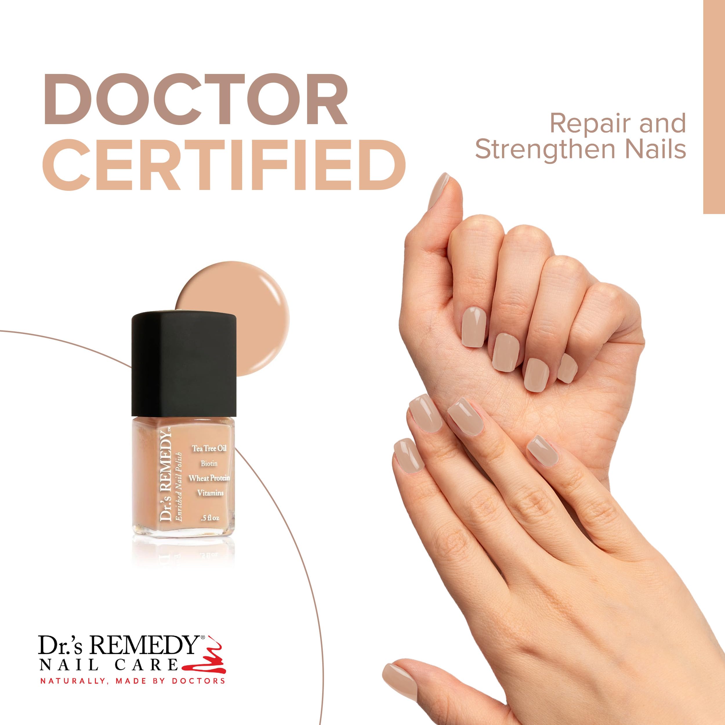 Dr.'s Remedy Enriched Nail Polish PURITY Peach – Non-Toxic, All Natural, Doctor-Formulated
