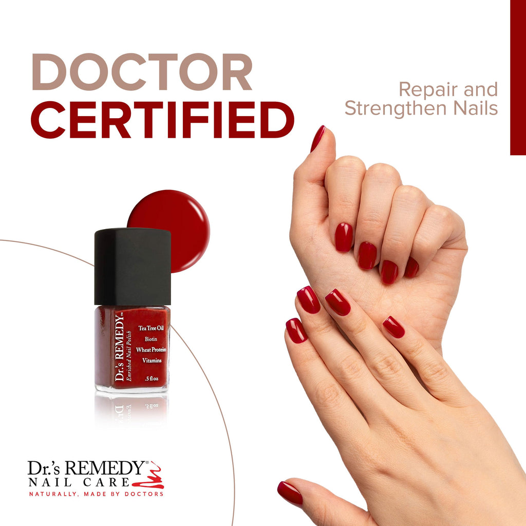 Dr.’s Remedy Enriched Nail Polish – 24-Free, Doctor-Formulated RESCUE Red