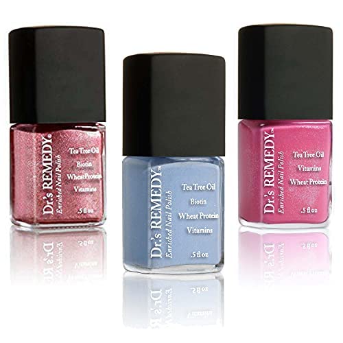 Dr.'s Remedy 3 Pack Nail Polish Kit – SENSATIONAL Sparkle Trio | Non-Toxic, All-Natural Nail Strengthener