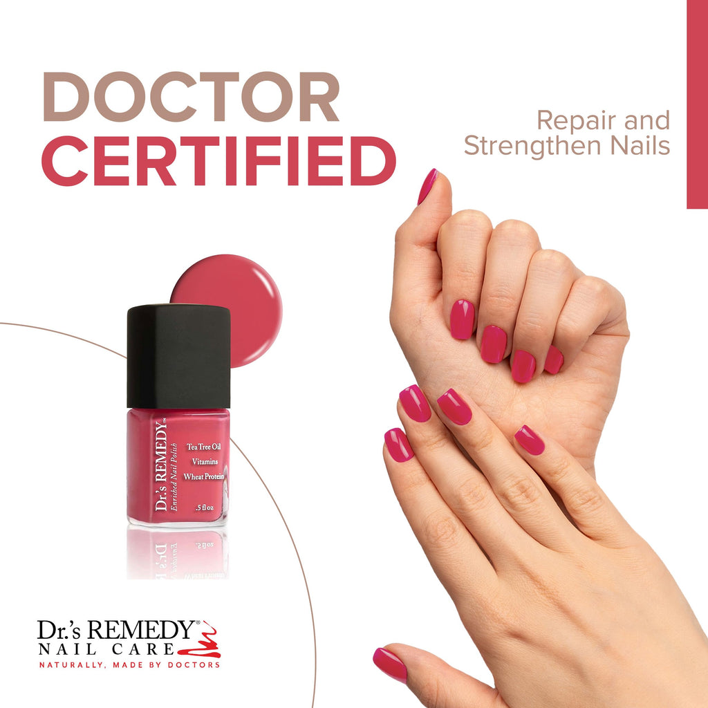 Dr.'s Remedy 3 Pack Nail Polish Kit – Peaceful as the Sea Trio, Non-Toxic Enriched Nail Strengthener