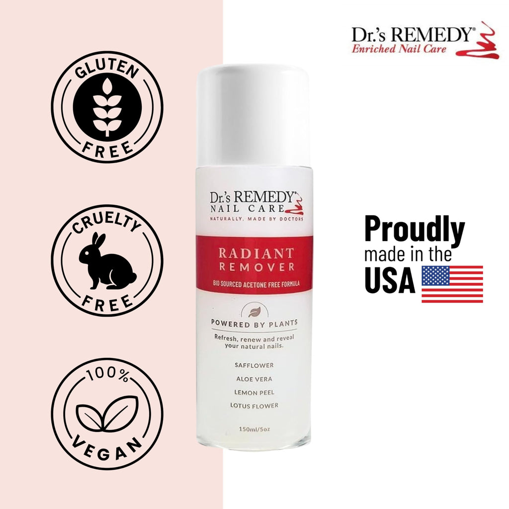 Dr.'s Remedy 4-Pack Nail Polish Treatment Kit | Start To Finish Kit With Radiant Remover, Therapeutic Cuticle Oil & Clarity Coral