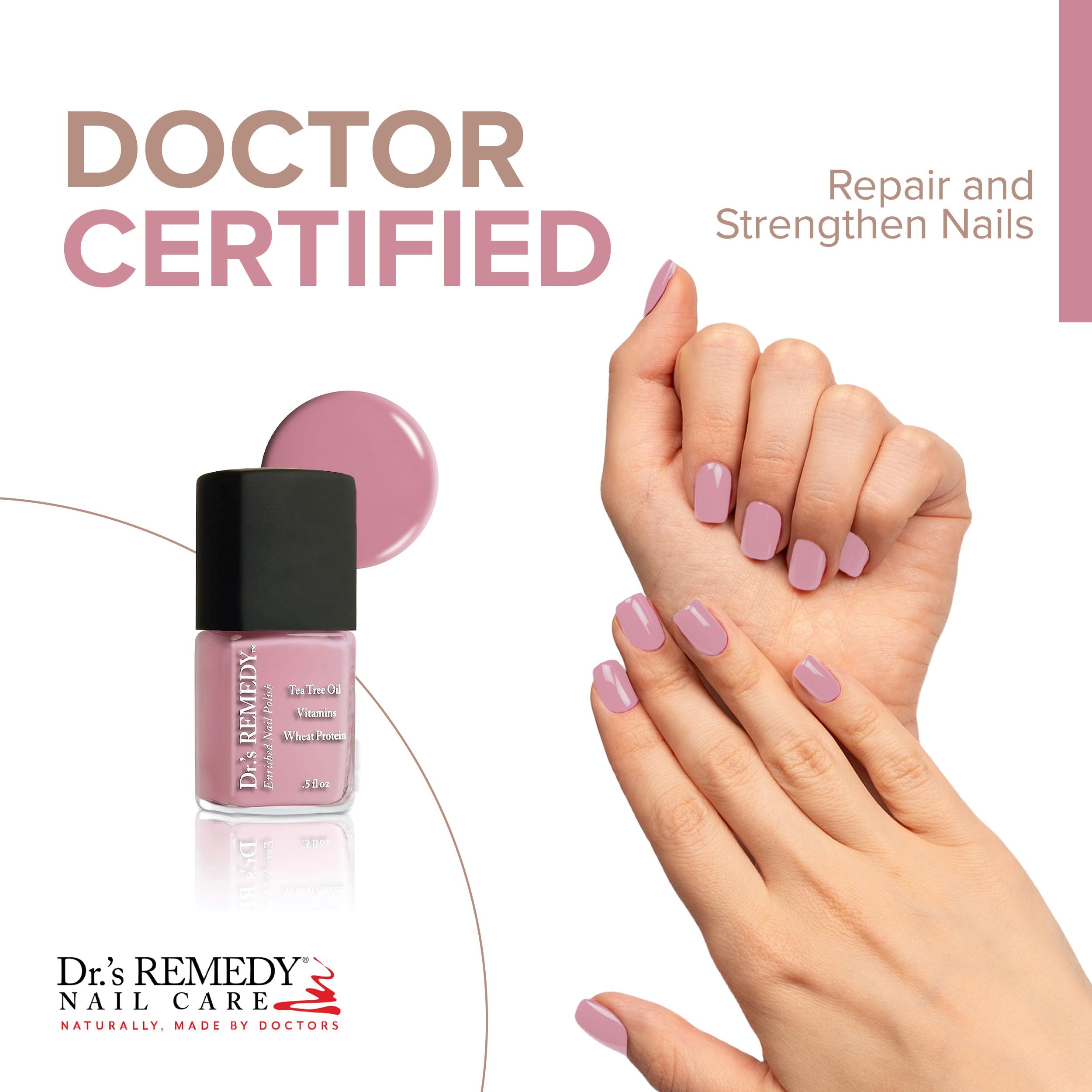 Dr.'s Remedy 3 Pack Nail Polish Kit – Think Positive Trio (Two-in-One Nail Strengthener) in POSITIVE Pink & HOPEFUL Hot Pink