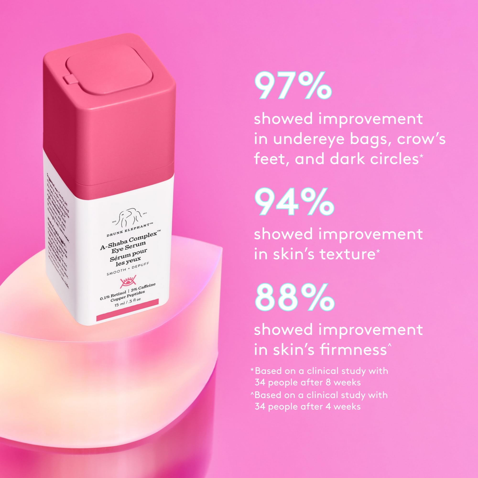 Drunk Elephant A-Shaba Complex Eye Serum with Deluxe Samples (15ml + 5ml + Lala Retro Cream)