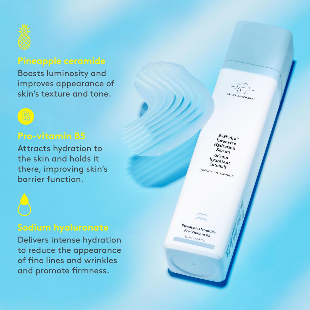 Drunk Elephant B-Hydra Hydration Serum – 50 ml / 1.69 fl oz | Hydrating Vitamin B Serum, Clean Clinical Skincare