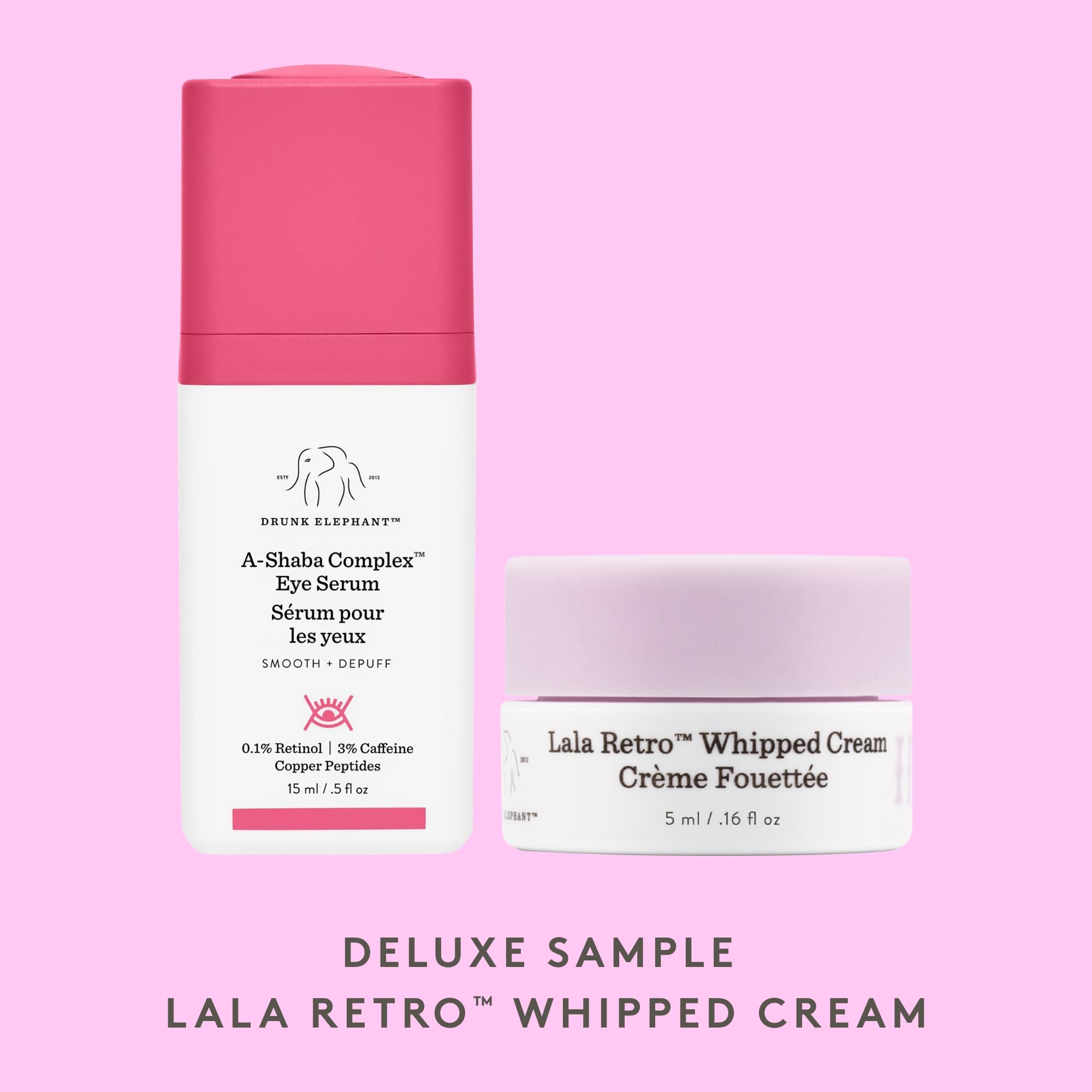 Drunk Elephant A-Shaba Complex Eye Serum with Deluxe Samples (15ml + 5ml + Lala Retro Cream)