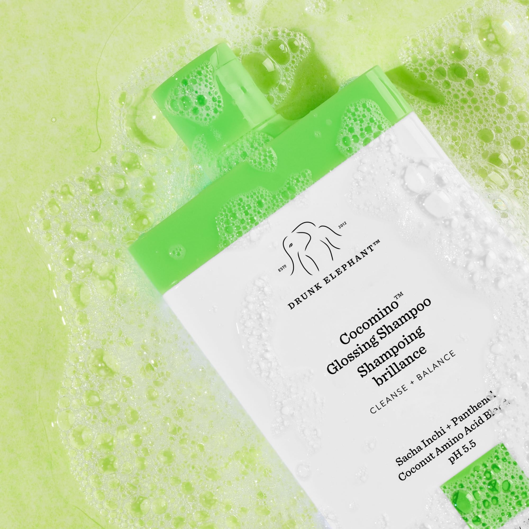 Drunk Elephant Cocomino Glossing Shampoo – Sulfate-Free, Color-Safe, Coconut Amino Acids (240 ml/8 oz)
