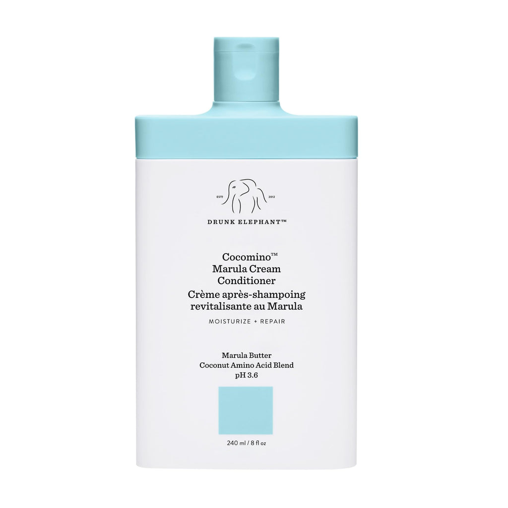 Drunk Elephant Cocomino Marula Cream Conditioner – 240 ml / 8 fl oz | Sulfate-Free, Color-Safe, Cruelty-Free