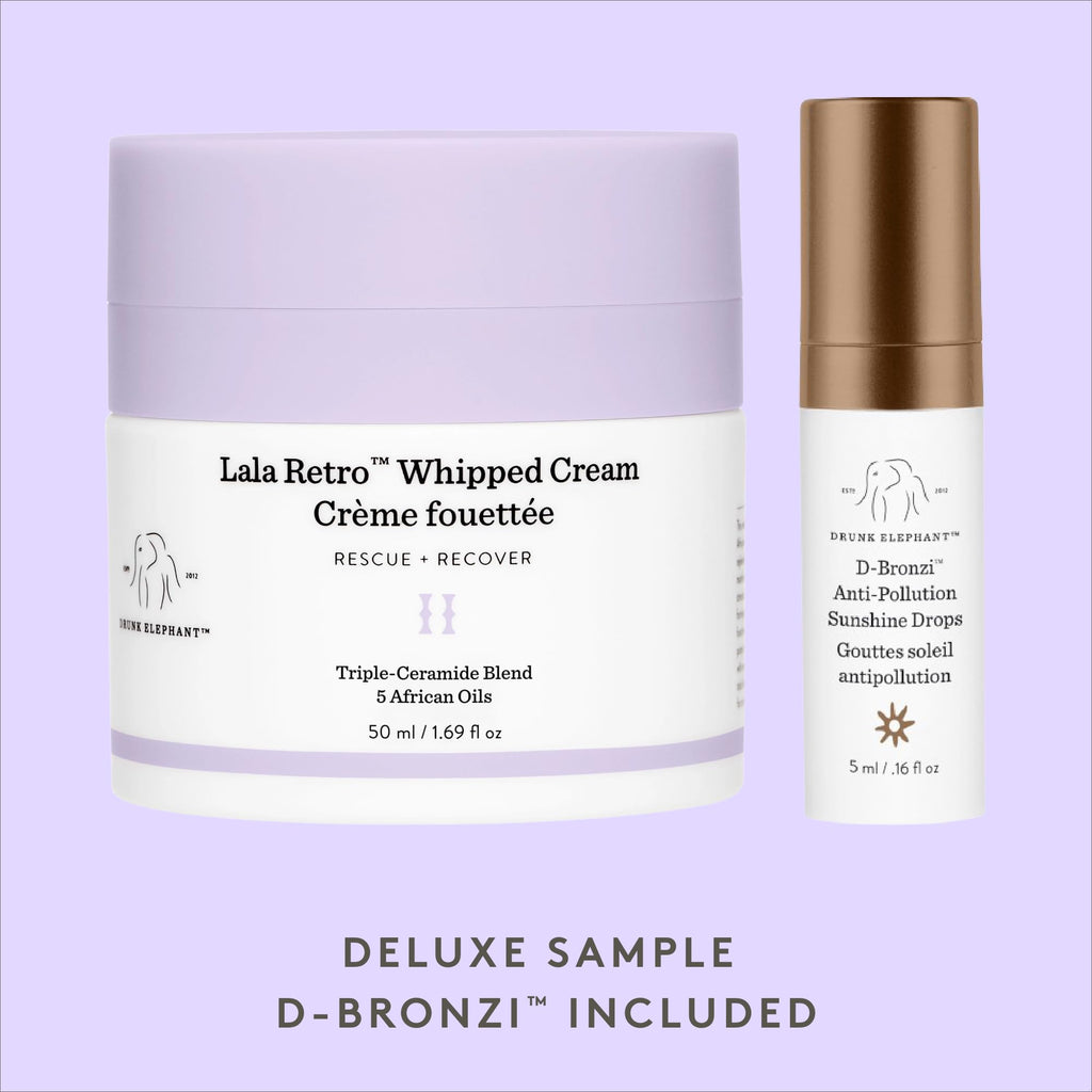 Drunk Elephant Lala Retro Whipped Cream – 50 ml / 1.69 fl oz | Ceramide Moisturizer