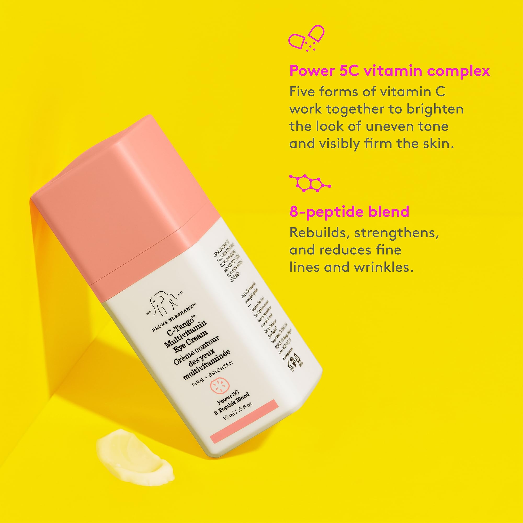 Drunk Elephant C-Tango Eye Cream with Deluxe Sample – Vitamin C & Peptides