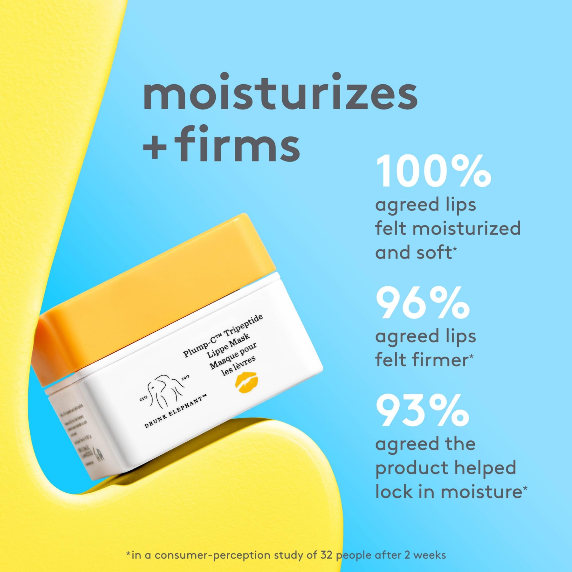 Drunk Elephant Plump-C Tripeptide Lippe Mask – Hydrating Lip Care (20 g/0.7 oz)