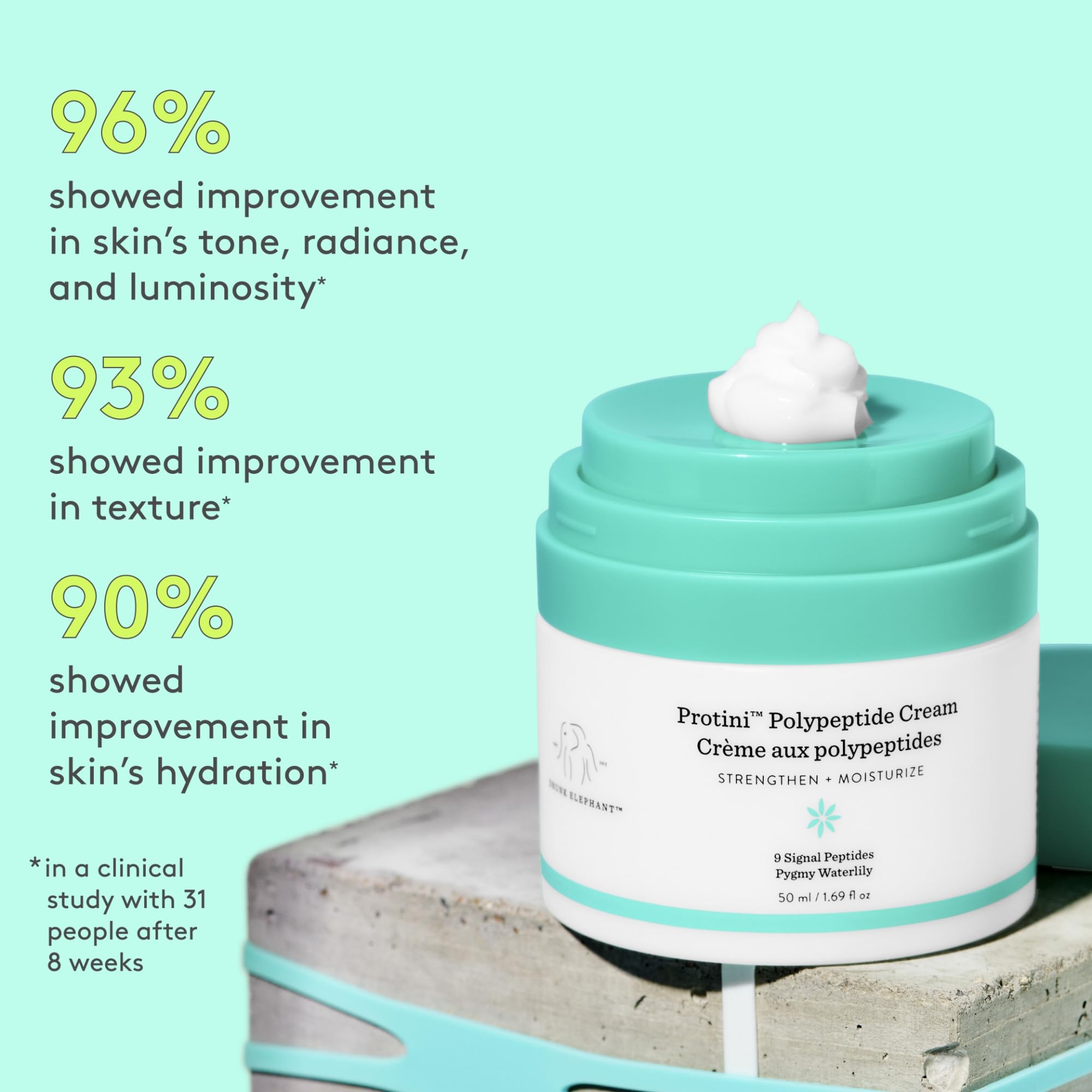 Drunk Elephant Protini Polypeptide Cream – 50 ml | Firming Moisturizer + B-Goldi Sample
