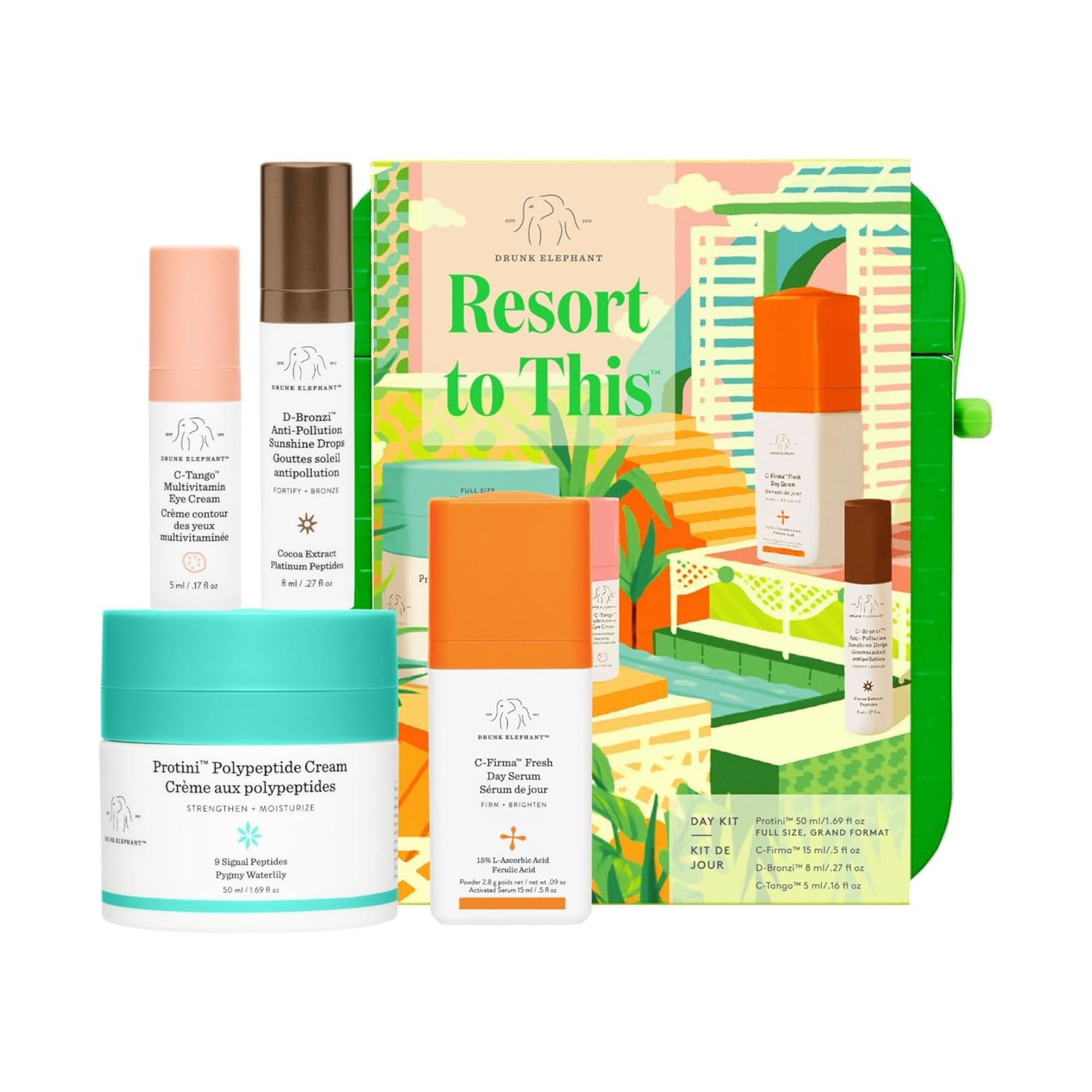 Drunk Elephant Resort to This Day Kit — Protini Cream, C-Firma, D-Bronzi, C-Tango