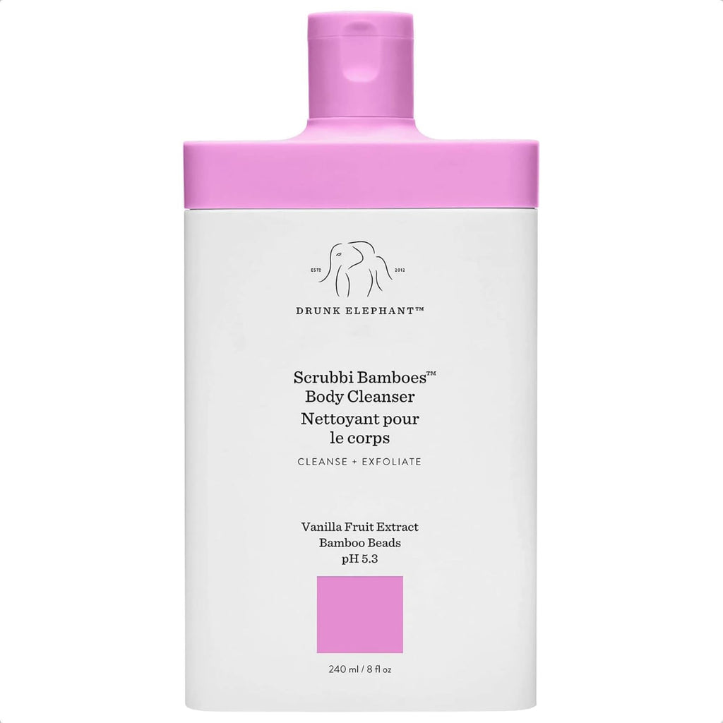 Drunk Elephant Scrubbi Bamboes Body Cleanser – Sulfate-Free Jelly-to-Foam Exfoliating Wash (240 ml/8 fl oz)