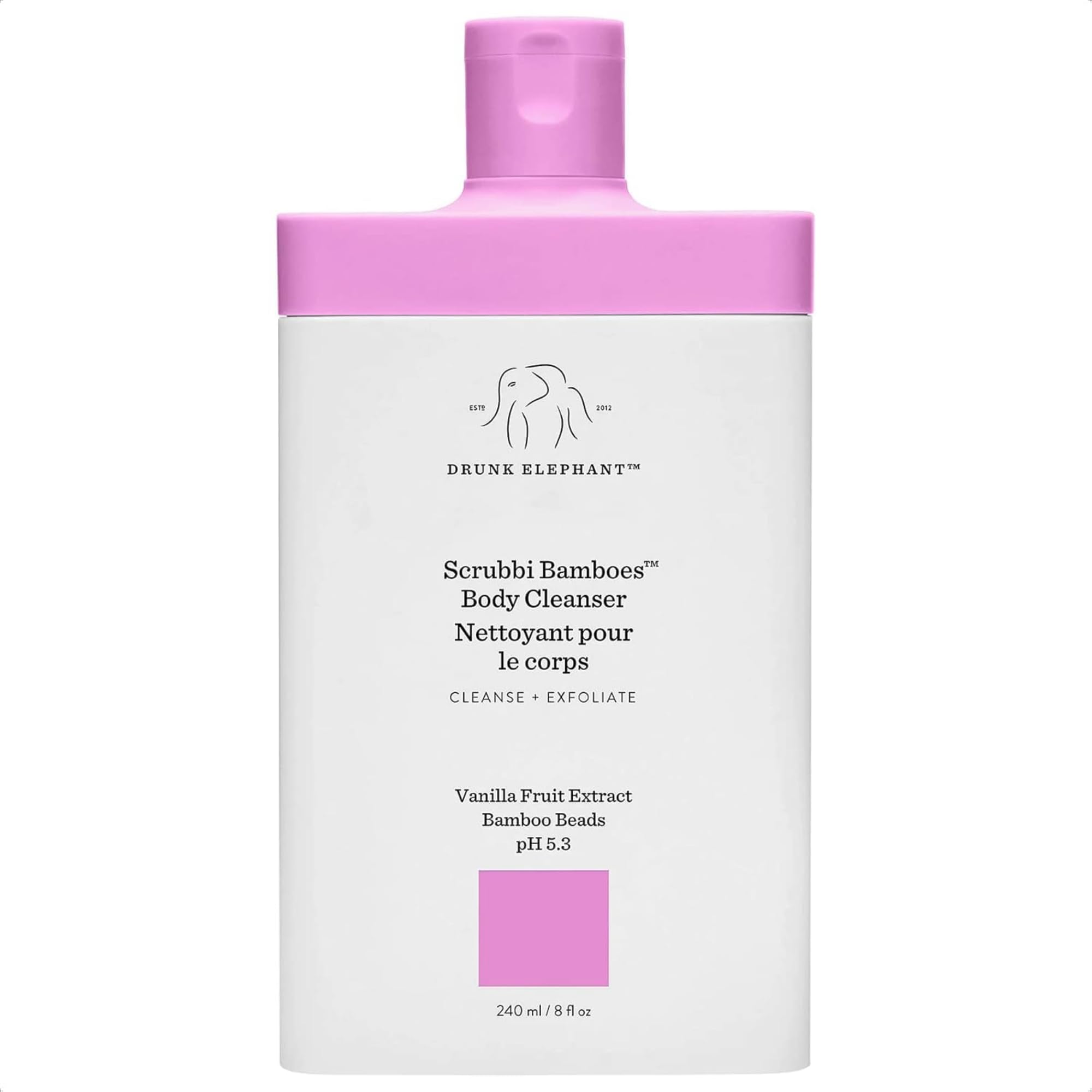 Drunk Elephant Scrubbi Bamboes Body Cleanser – Sulfate-Free Jelly-to-Foam Exfoliating Wash (240 ml/8 fl oz)