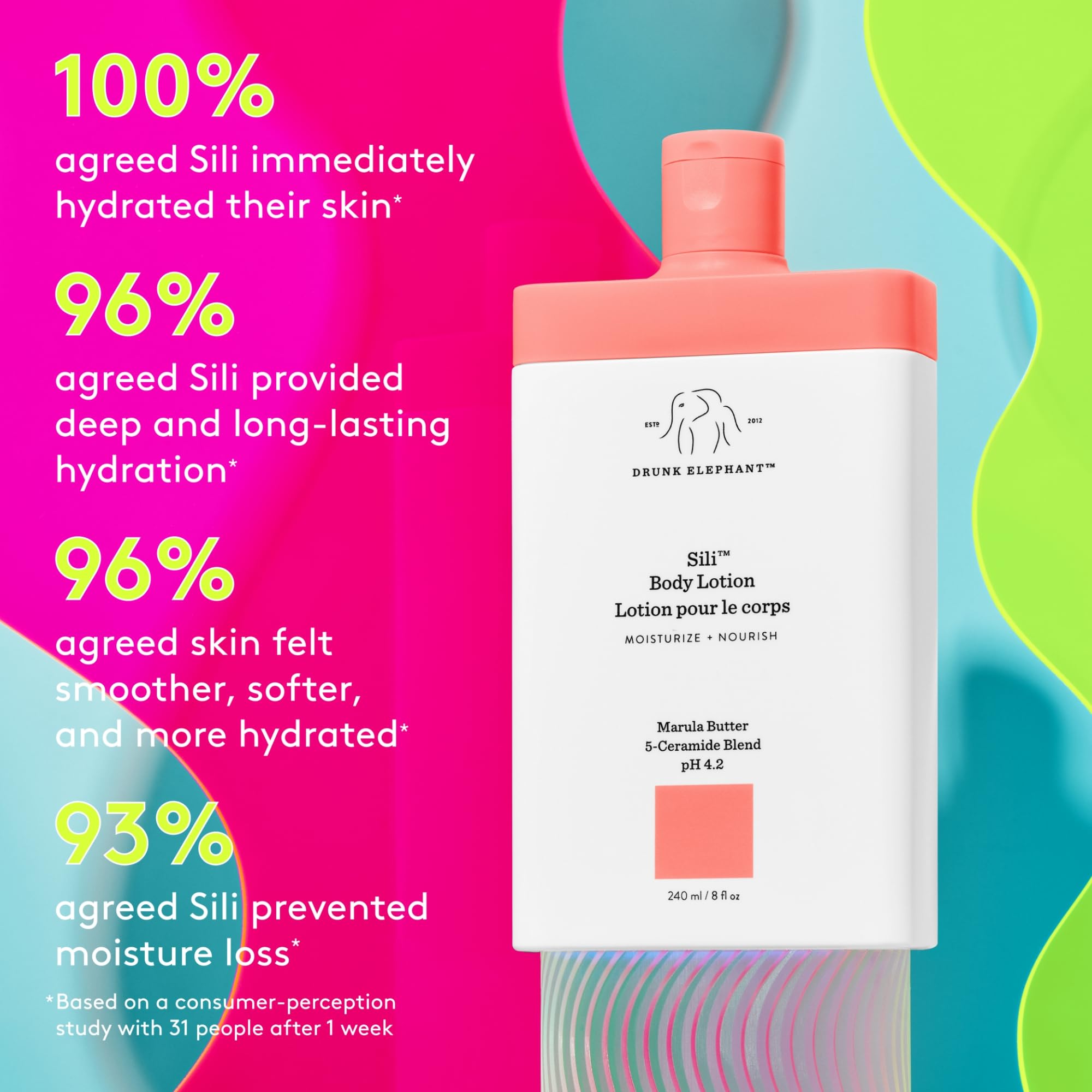 Drunk Elephant Sili Body Lotion – Lightweight Daily Hydration, 240 ml