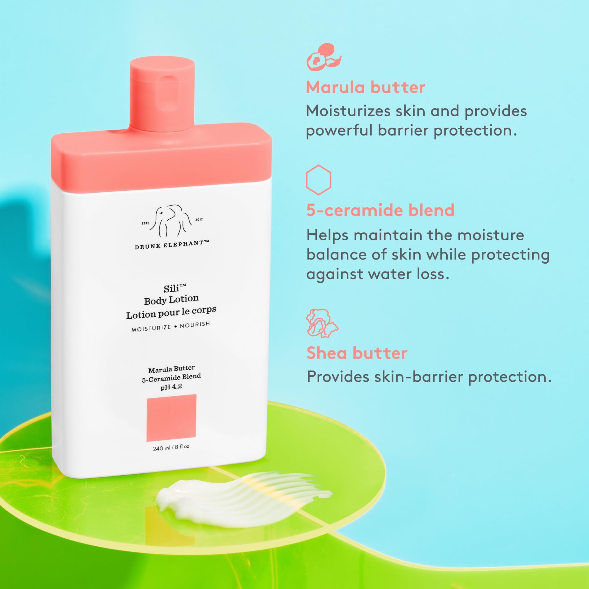 Drunk Elephant Sili Body Lotion – Lightweight Daily Hydration, 240 ml