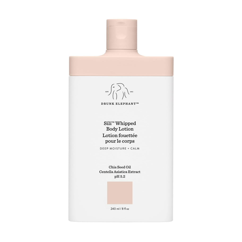 Drunk Elephant Sili Whipped Body Lotion — 240 ml / 8 oz, Rich Daily Moisturizer, Fragrance-Free