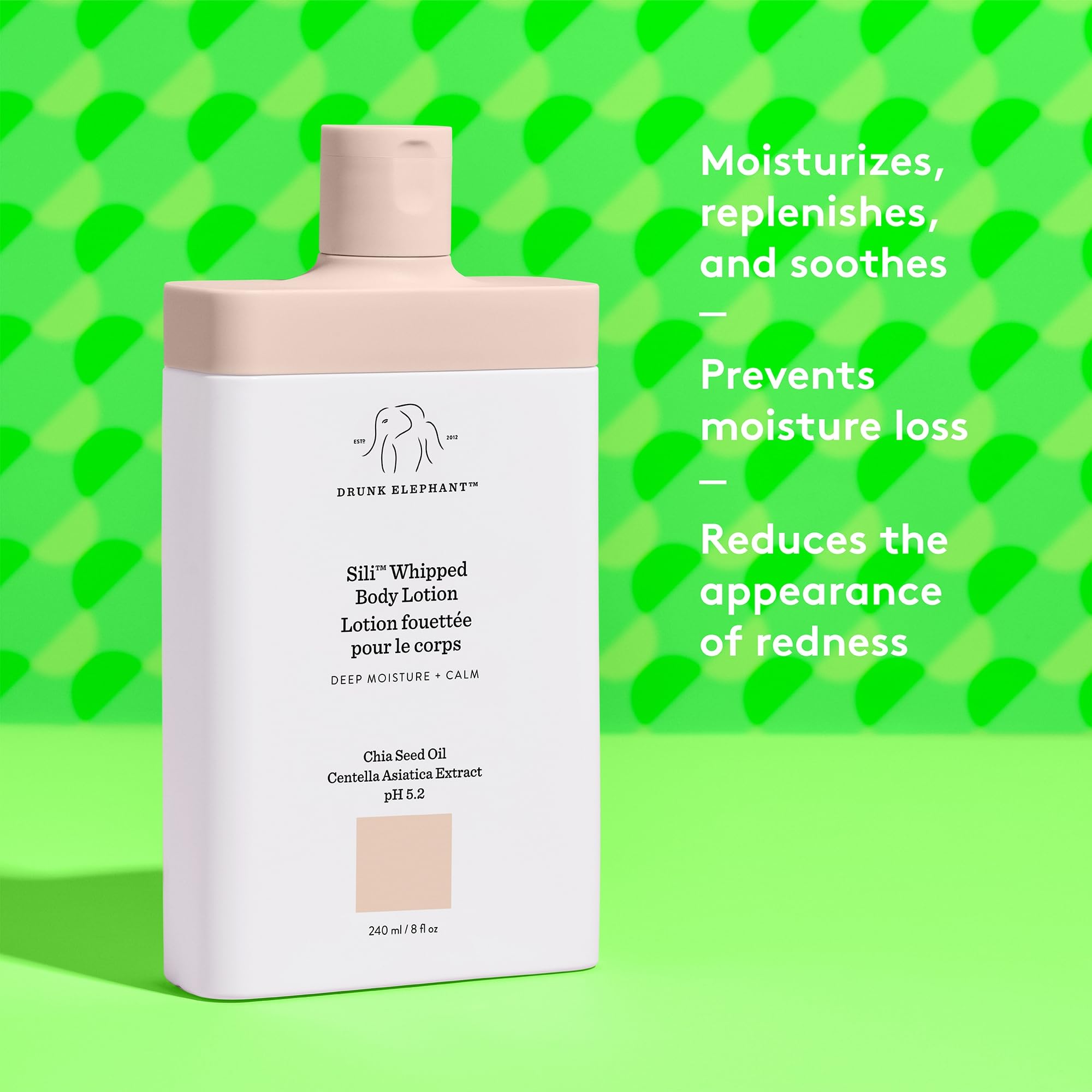 Drunk Elephant Sili Whipped Body Lotion — 240 ml / 8 oz, Rich Daily Moisturizer, Fragrance-Free