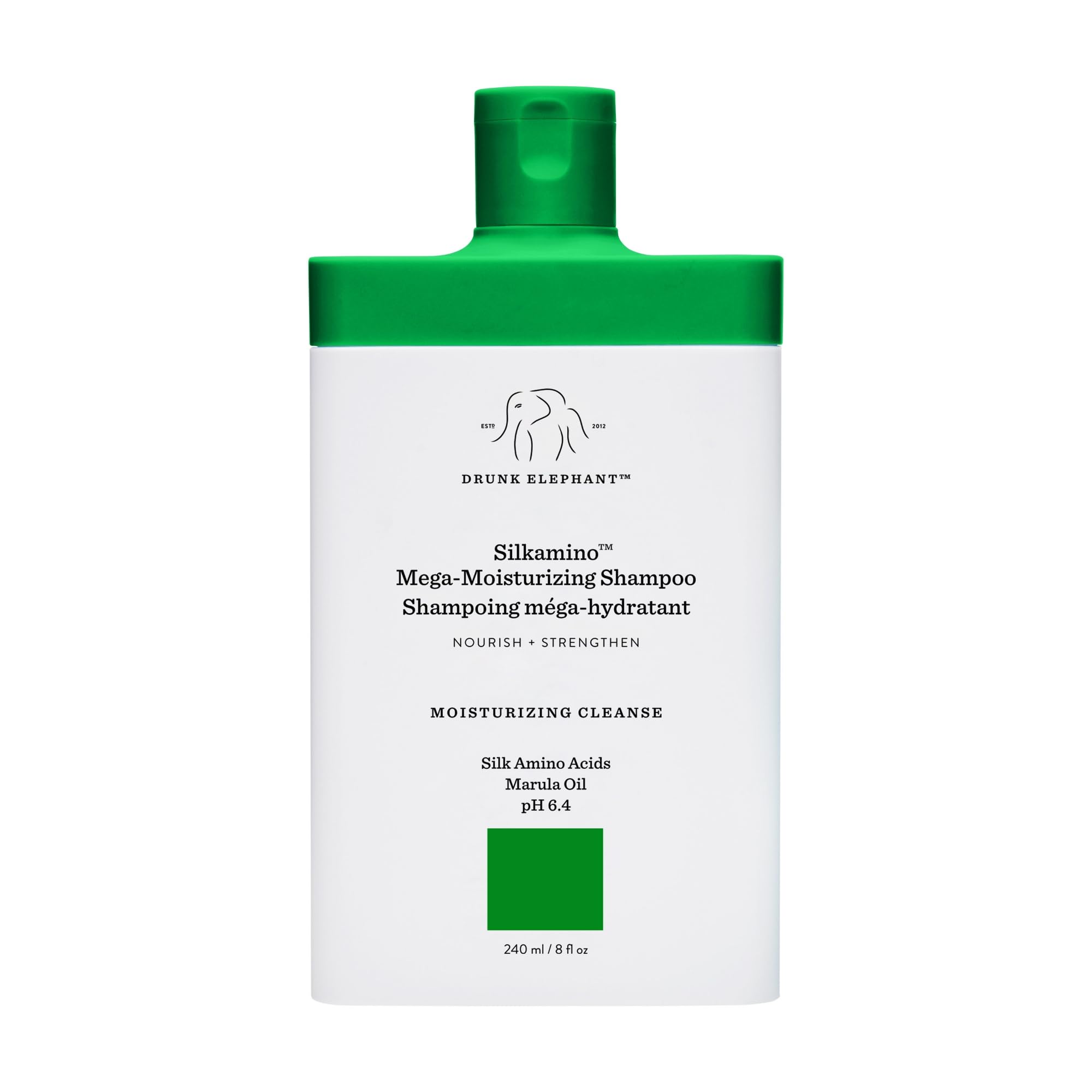 Drunk Elephant Silkamino Mega-Moisturizing Shampoo – Silk Amino Acids, Sulfate-Free, 240 ml