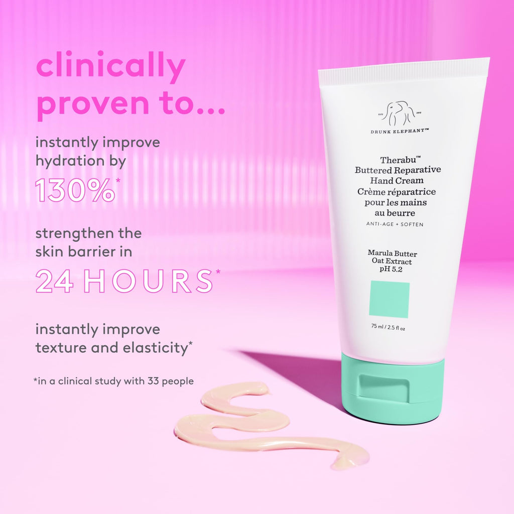 Drunk Elephant Therabu Buttered Hand Cream – 75 ml | 24-Hour Moisture, Cruelty-Free