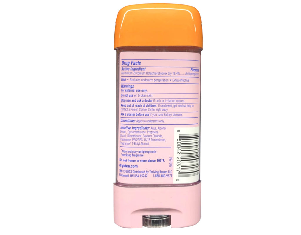 Dry Idea Advanced Dry Unscented Antiperspirant & Deodorant Gel, 3 oz (Pack of 5)