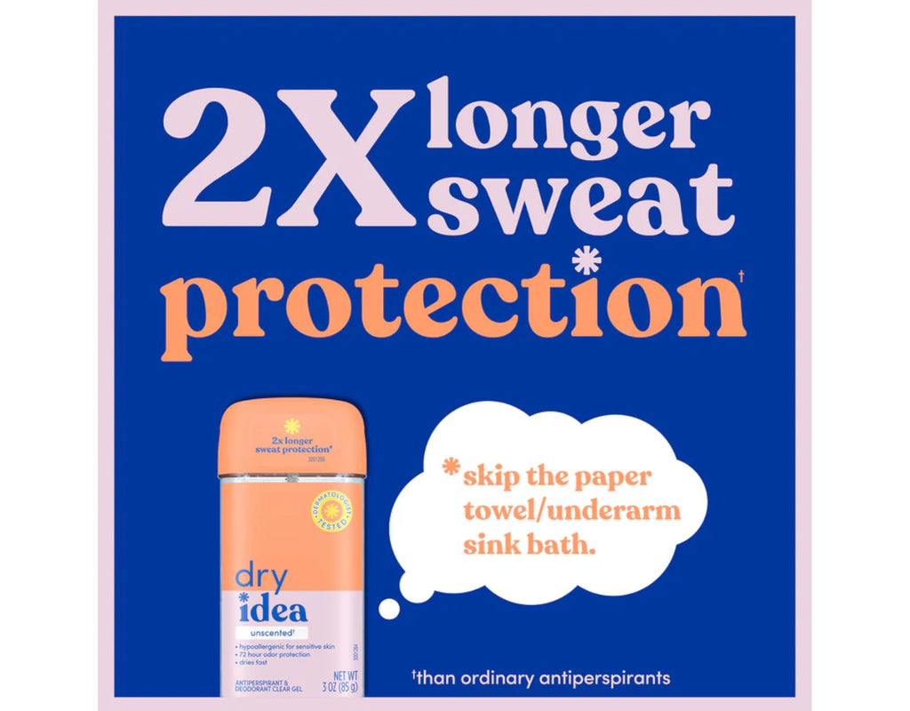 Dry Idea Advanced Dry Unscented Antiperspirant & Deodorant Gel, 3 oz (Pack of 5)
