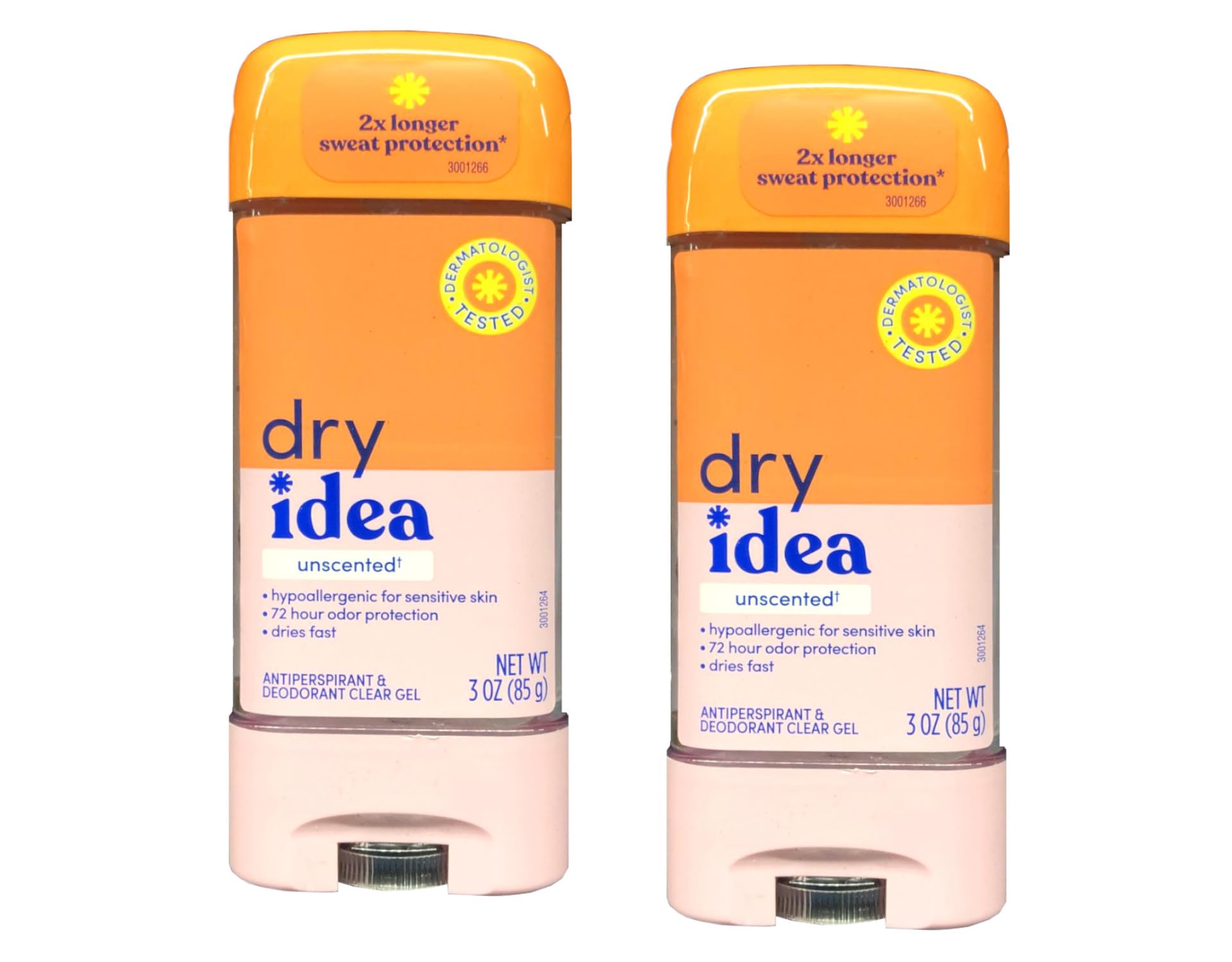 Dry Idea Advanced Dry Powder Fresh Gel 3 Oz (Pack of 2) – 72-Hour Odor & Wetness Protection