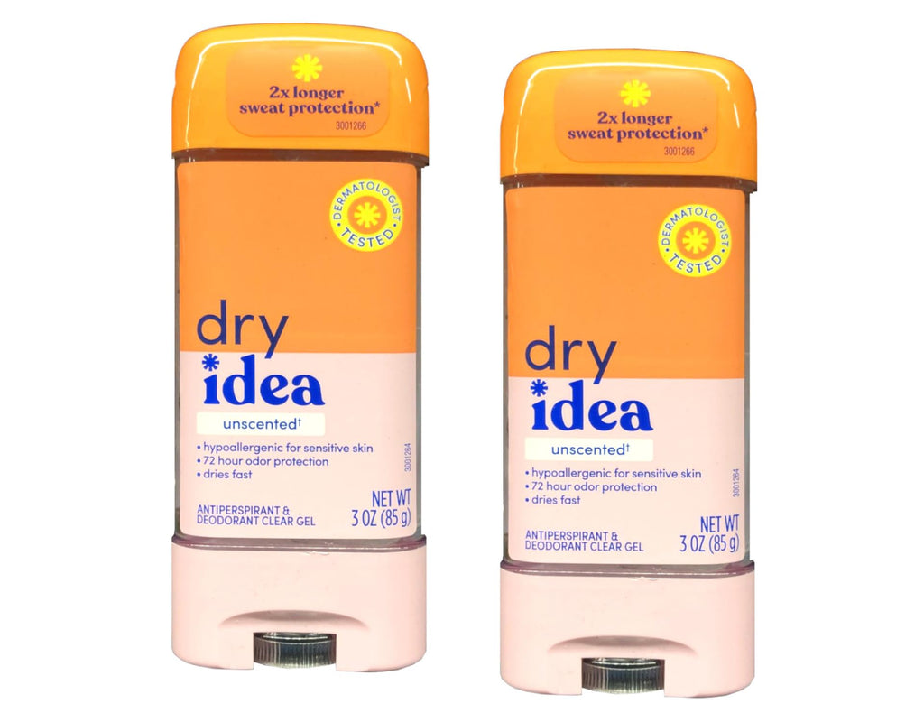 Dry Idea Advanced Dry Unscented Gel Antiperspirant & Deodorant – 2-Pack (3 oz each)