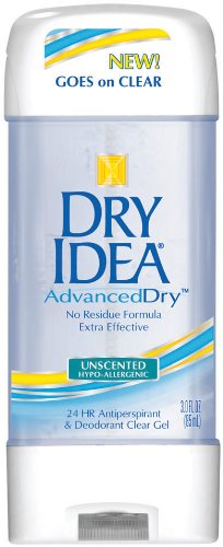 Dry Idea Clear Gel Anti-Perspirant & Deodorant, Unscented, Hypo-Allergenic (Pack of 4, 3 oz each)
