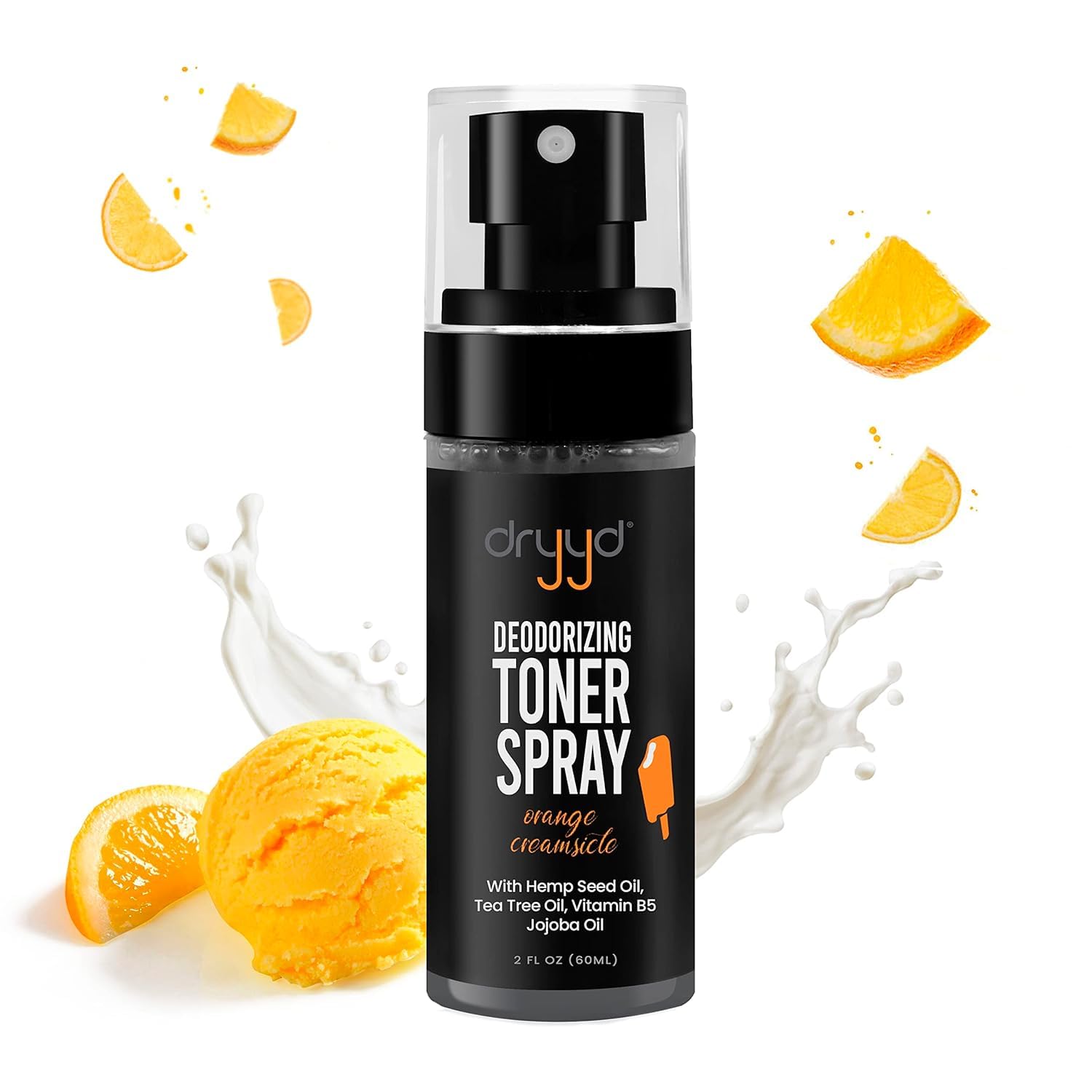 Dryyd Deodorizing Toner Spray for Balls – Aluminum-Free Cooling Ball Deodorant (Orange Creamsicle)