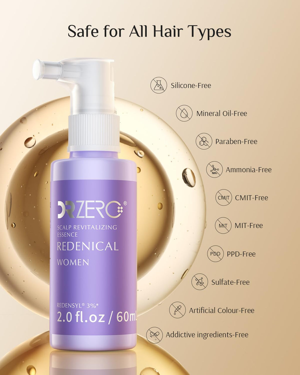 DR ZERO 3% Redensyl Hair Growth Serum for Women – 60ml