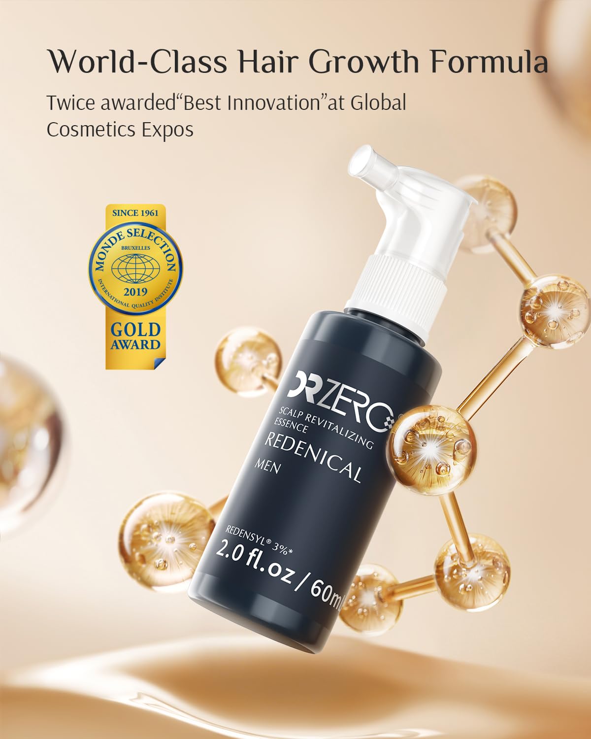 DR ZERO 3% Redensyl Hair Growth Serum for Men – Scalp Care & Regrowth (60ml)