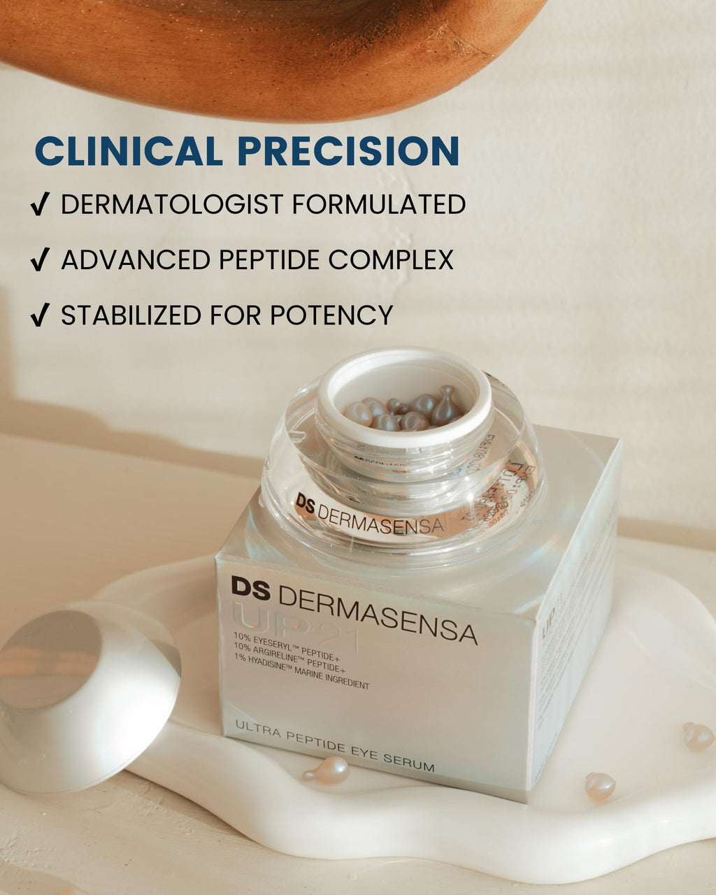 DS Dermasensa UP21 Eye Serum for Dark Circles & Puffiness | 42-Cap Jar