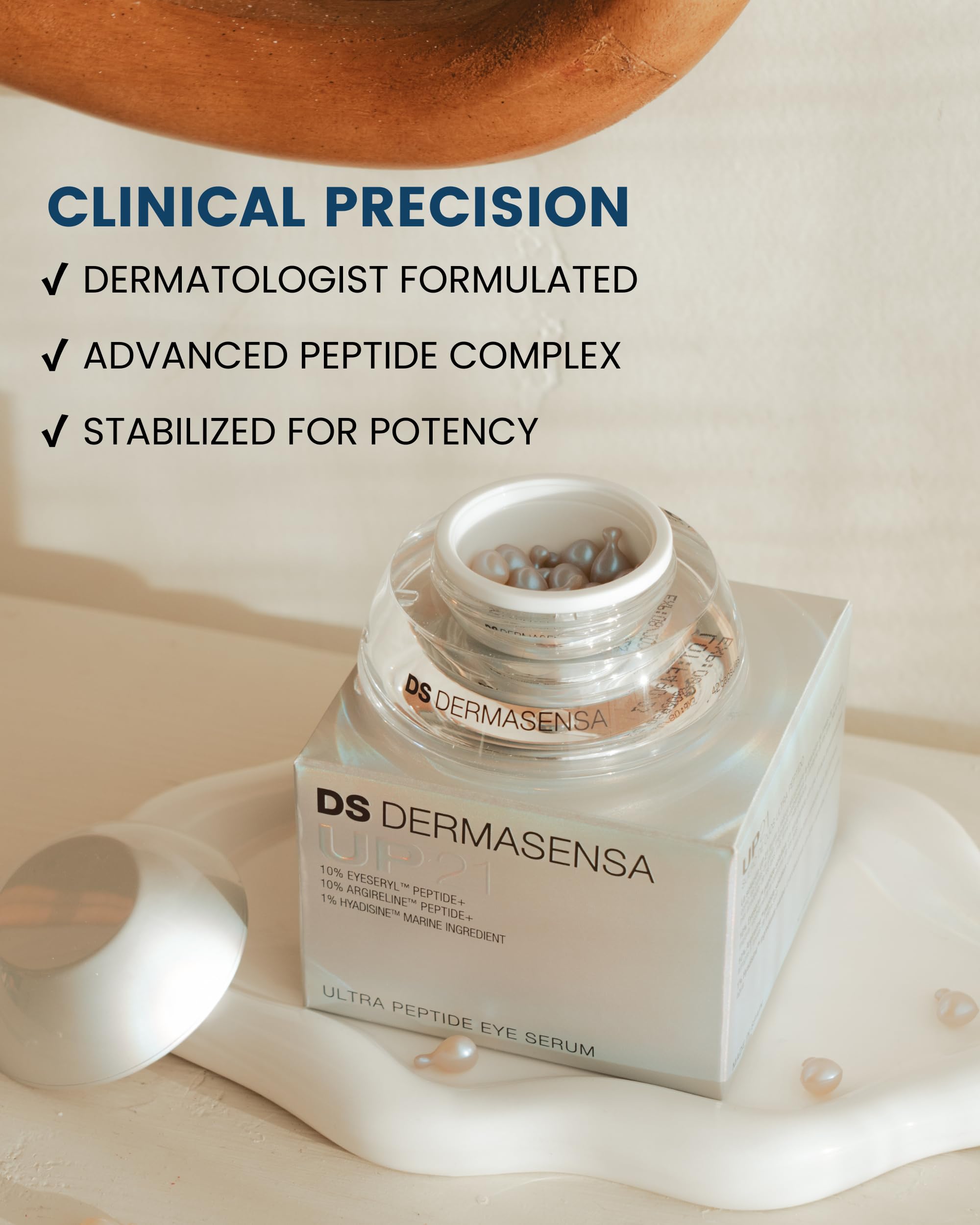 DS Dermasensa UP21 Eye Serum for Dark Circles & Puffiness | 42-Cap Jar