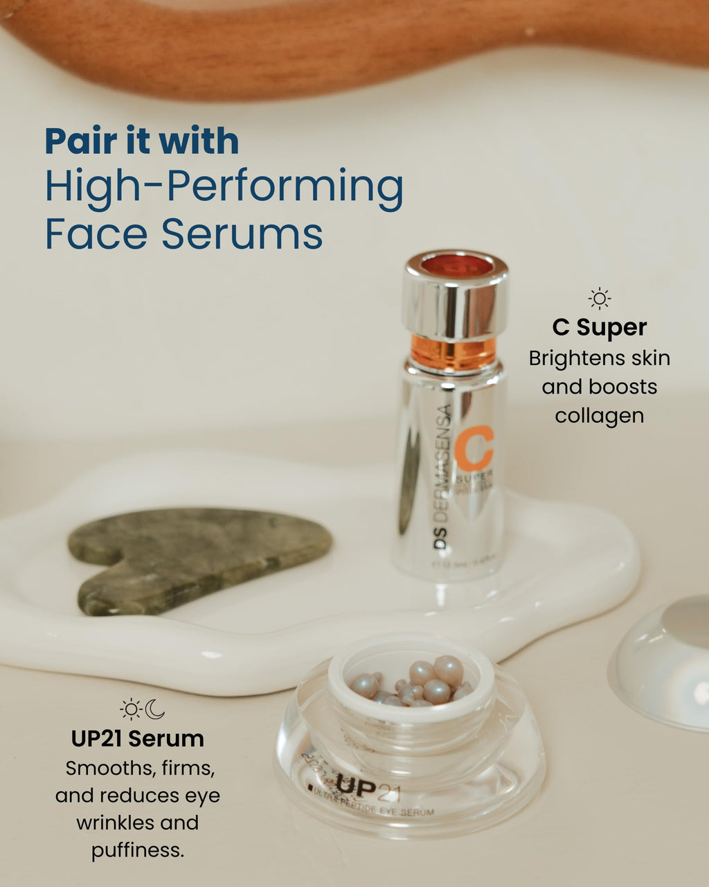 DS Dermasensa UP21 Eye Serum for Dark Circles & Puffiness | 42-Cap Jar