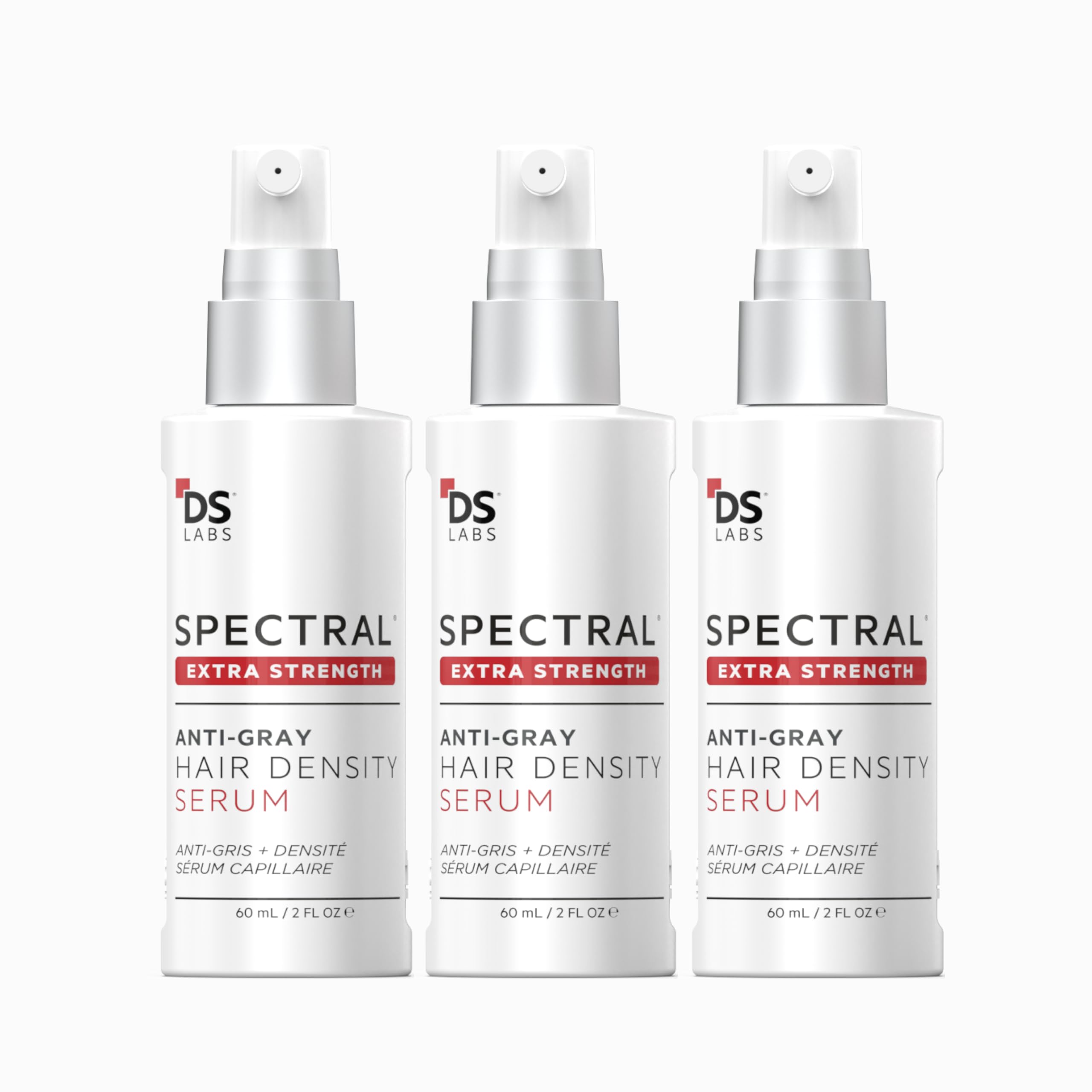 DS Labs Spectral Extra Strength Hair Density Serum 60mL – 3 Pack | Lightweight Leave-In for Fuller, Thicker-Looking Hair