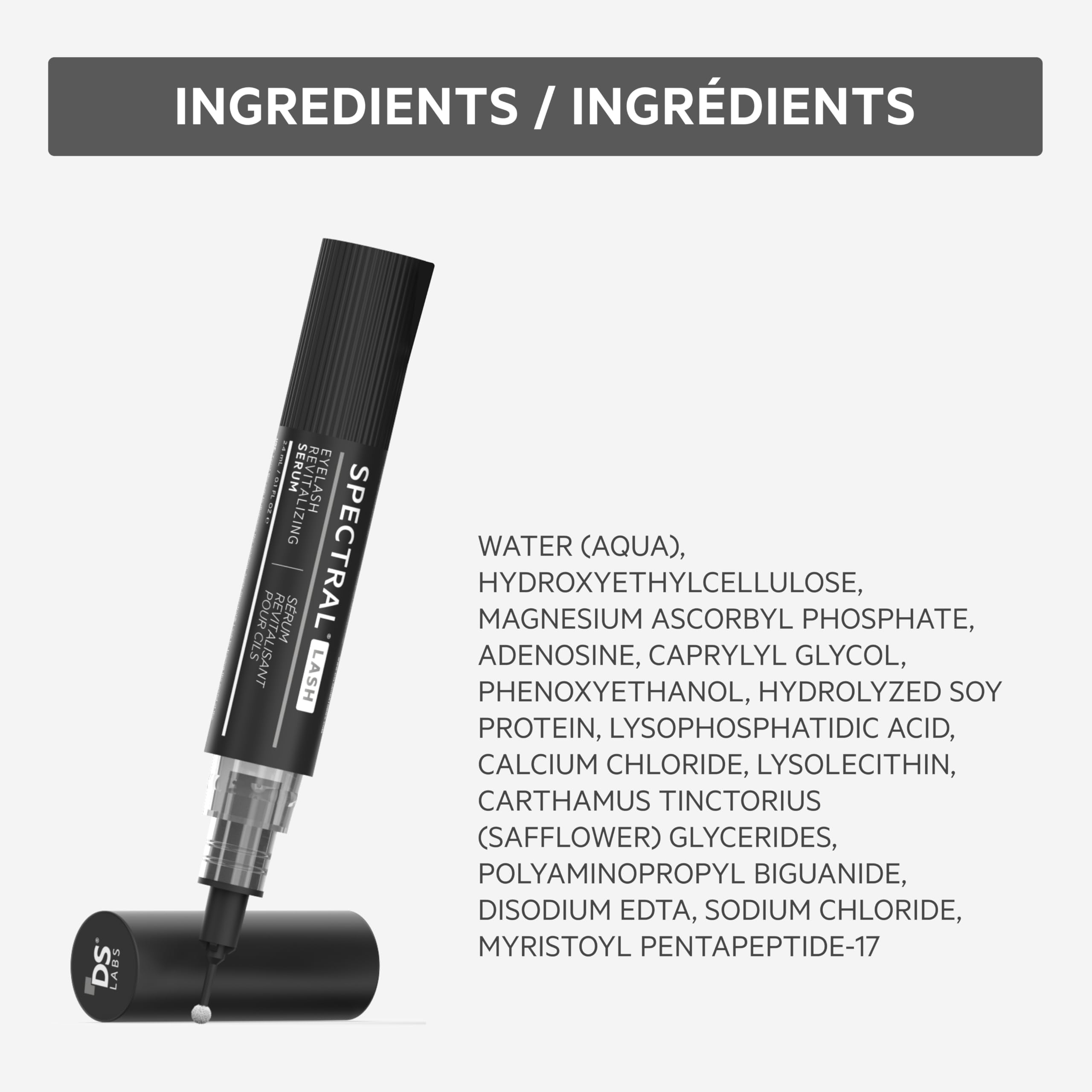 DS Laboratories Spectral.LASH Eyelash Conditioning Serum – Longer, Fuller Lashes, Safe with Extensions, Oil-Free